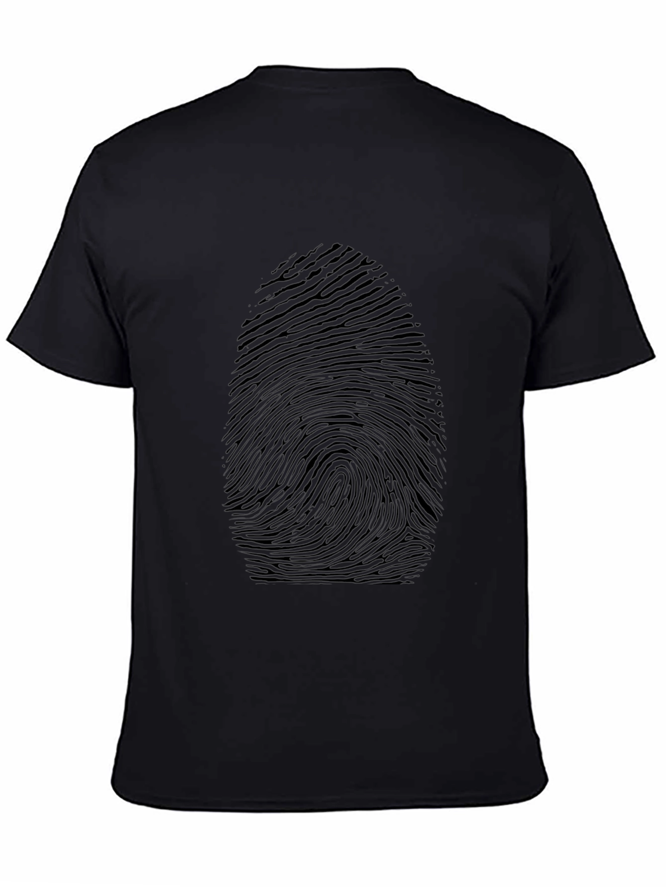Fingerprint Graphic Print Black T-Shirt