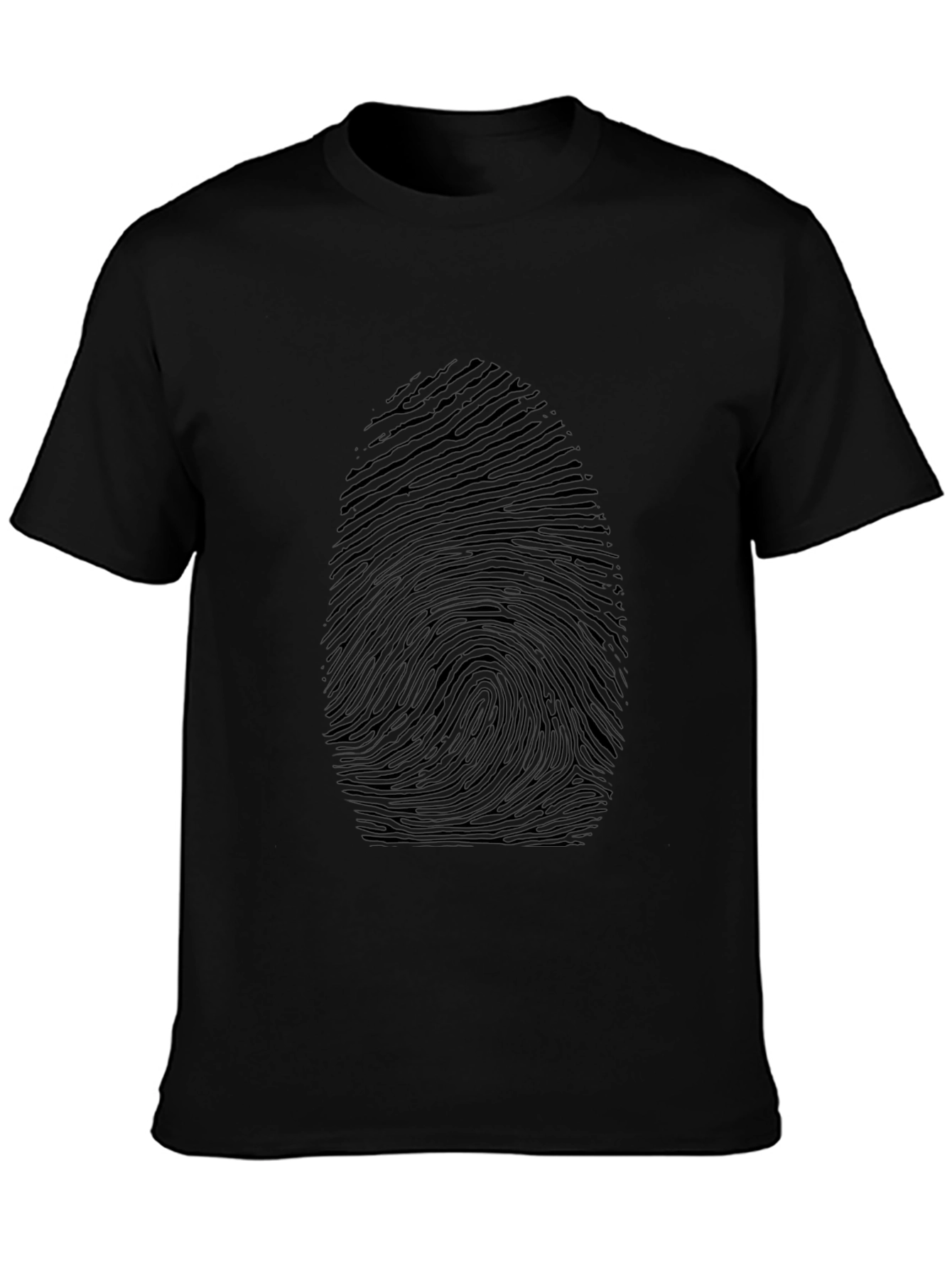 Fingerprint Graphic Print Black T-Shirt