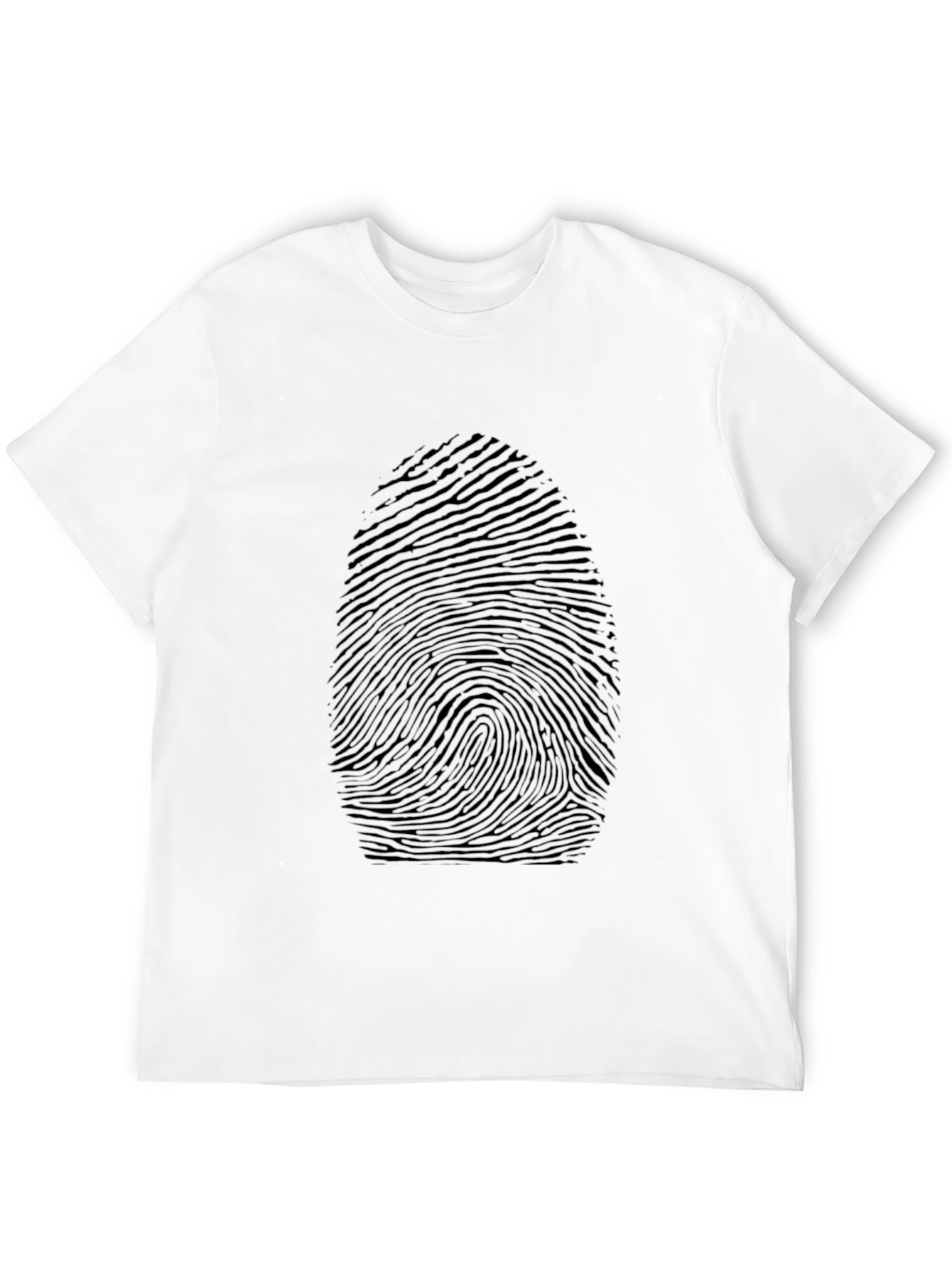 Fingerprint Graphic Print Black T-Shirt