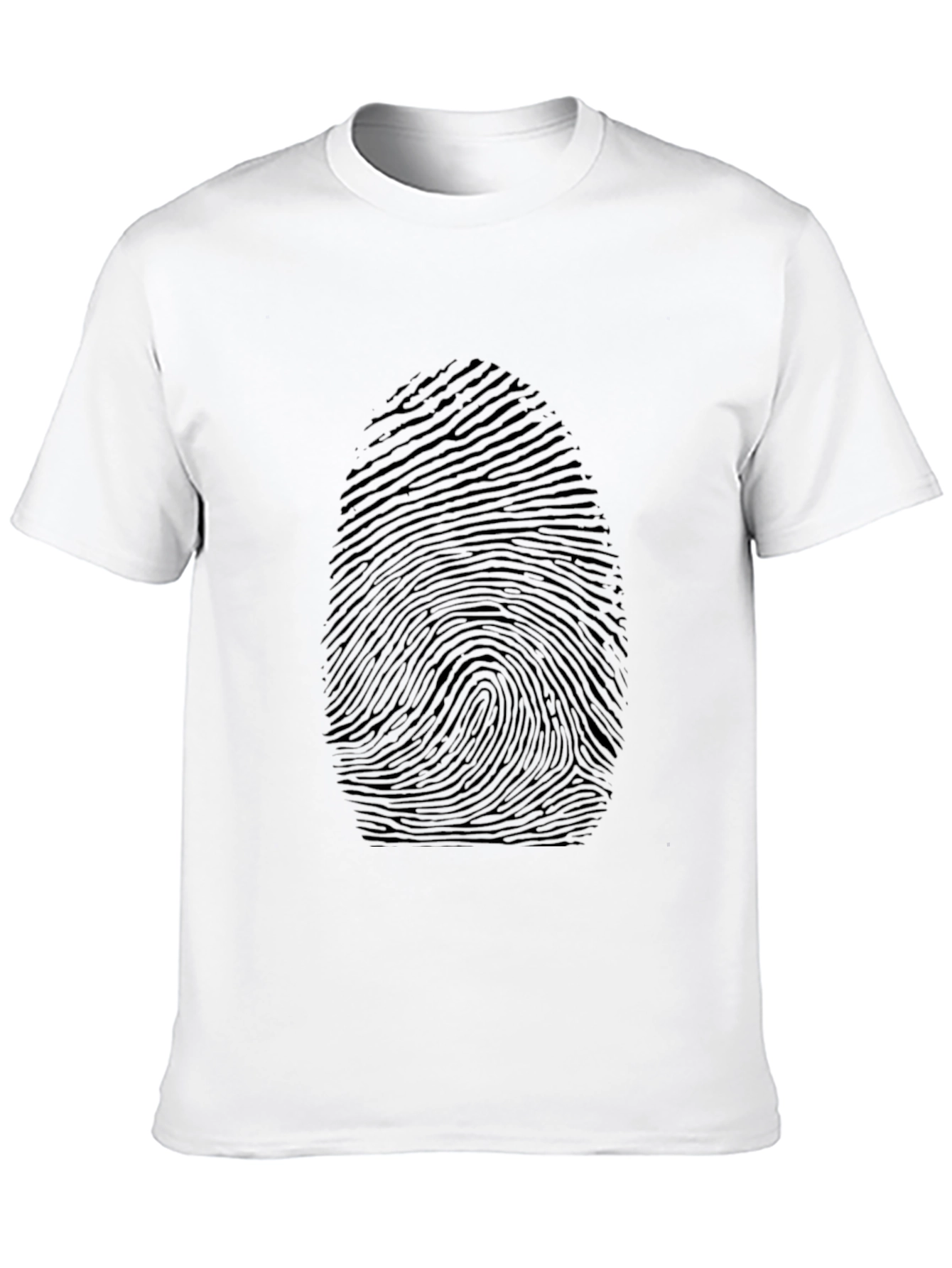 Fingerprint Graphic Print Black T-Shirt