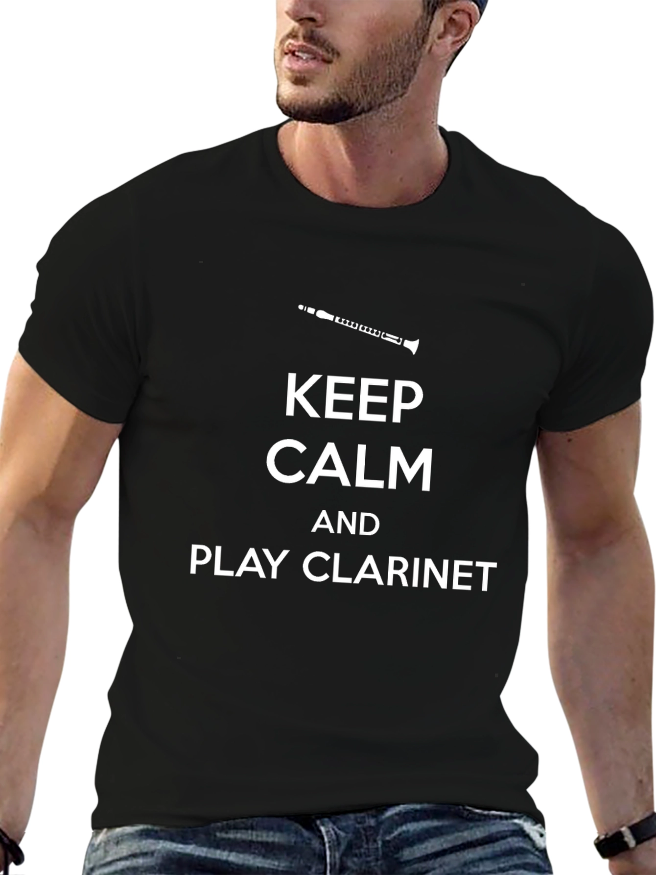 Keep Calm and Play Clarinet Black T-Shirt