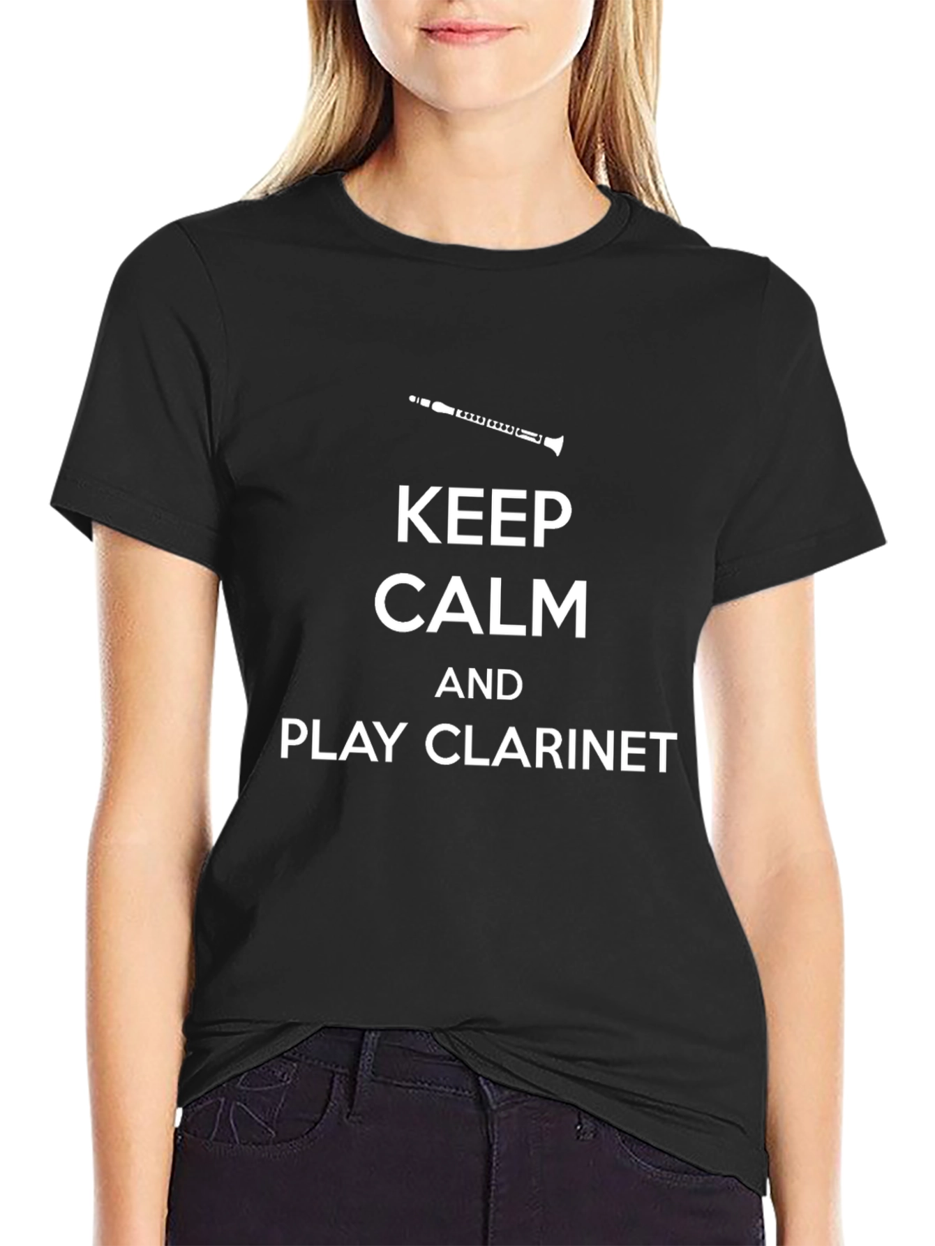 Keep Calm and Play Clarinet Black T-Shirt