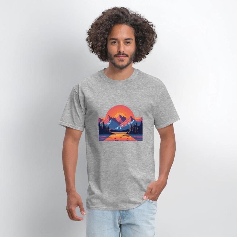 Nostalgic mountains landscape