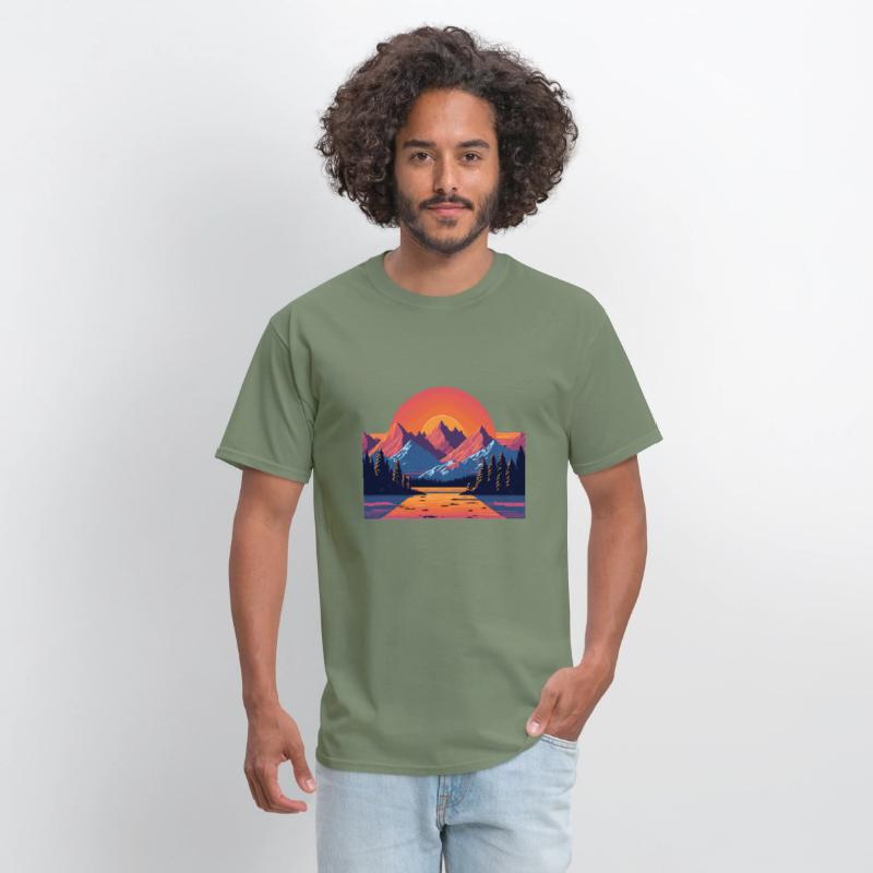 Nostalgic mountains landscape