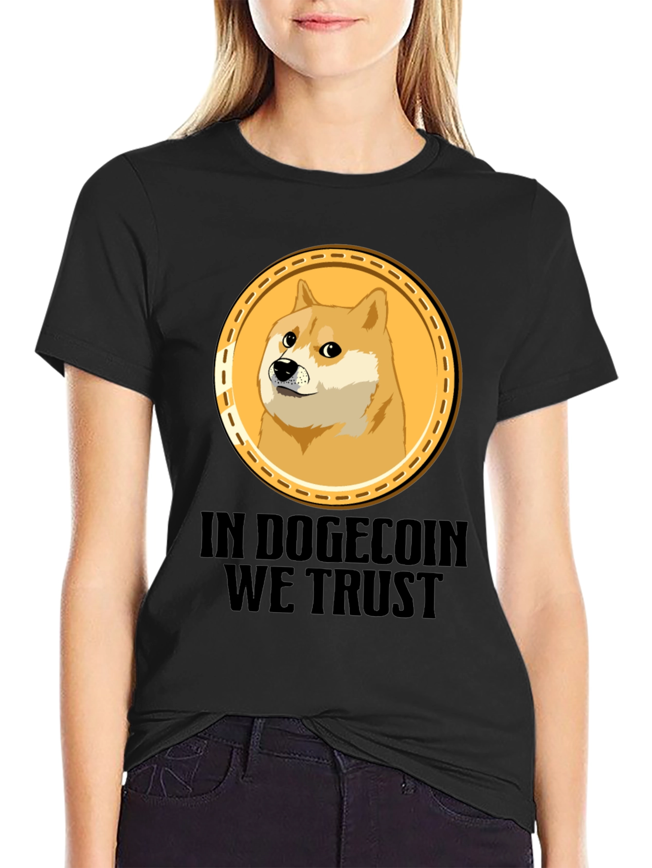 In Dogecoin We Trust Black T-Shirt