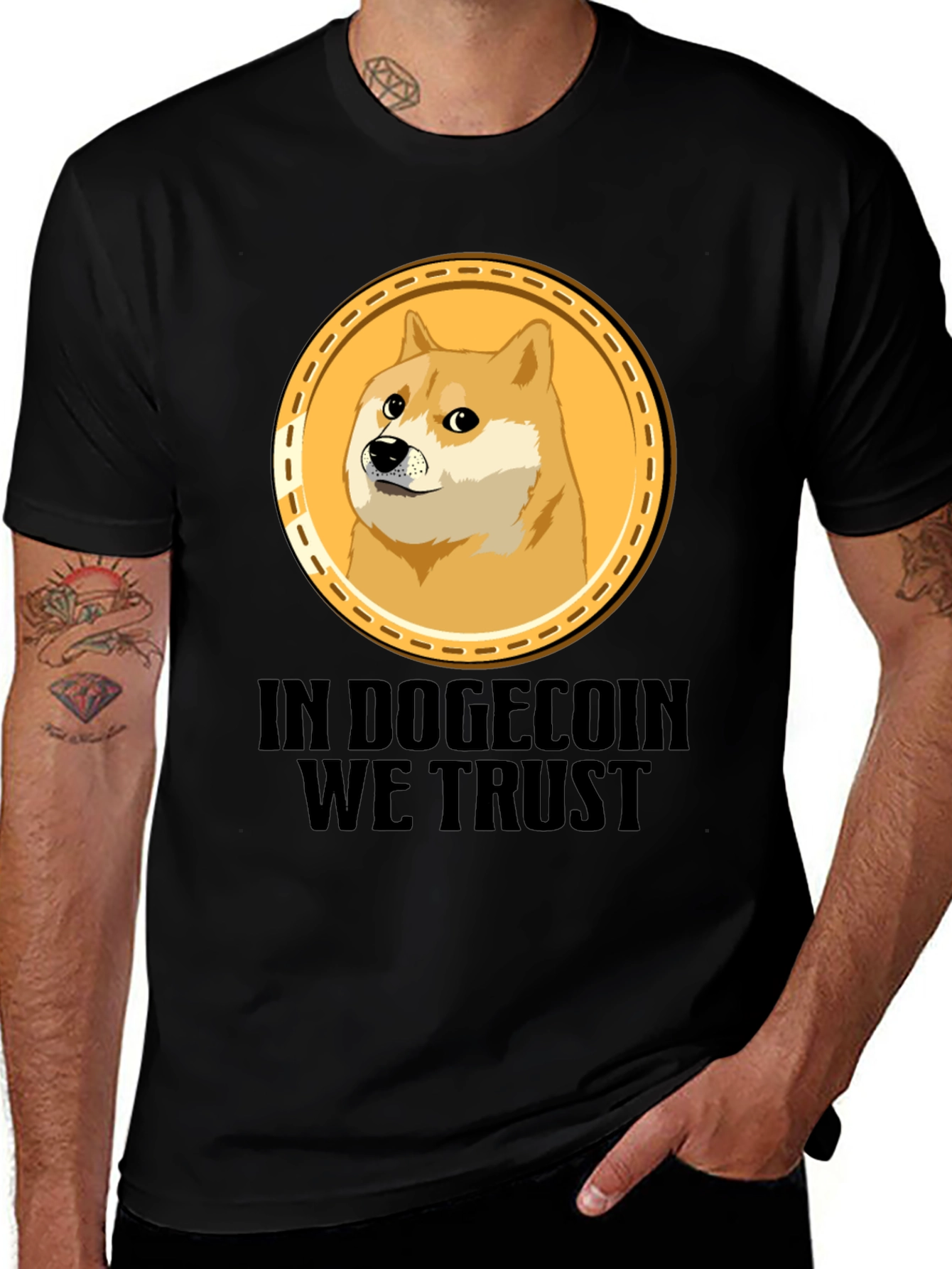 In Dogecoin We Trust Black T-Shirt