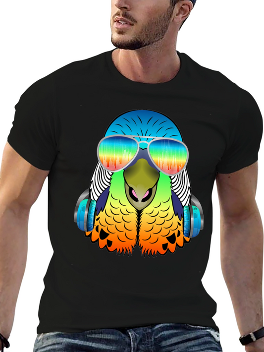 Parrot DJ Graphic Tee - Cool Bird with Headphones & Shades