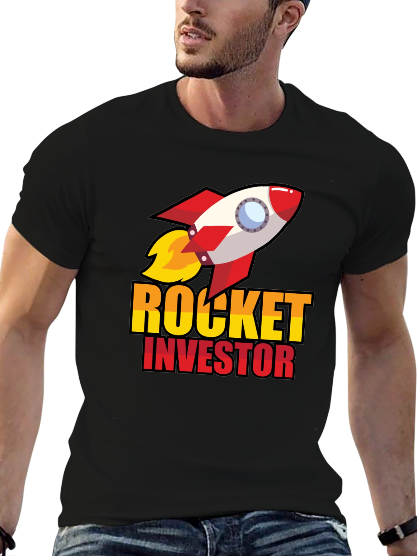Rocket Investor T-Shirt - Black Graphic Tee