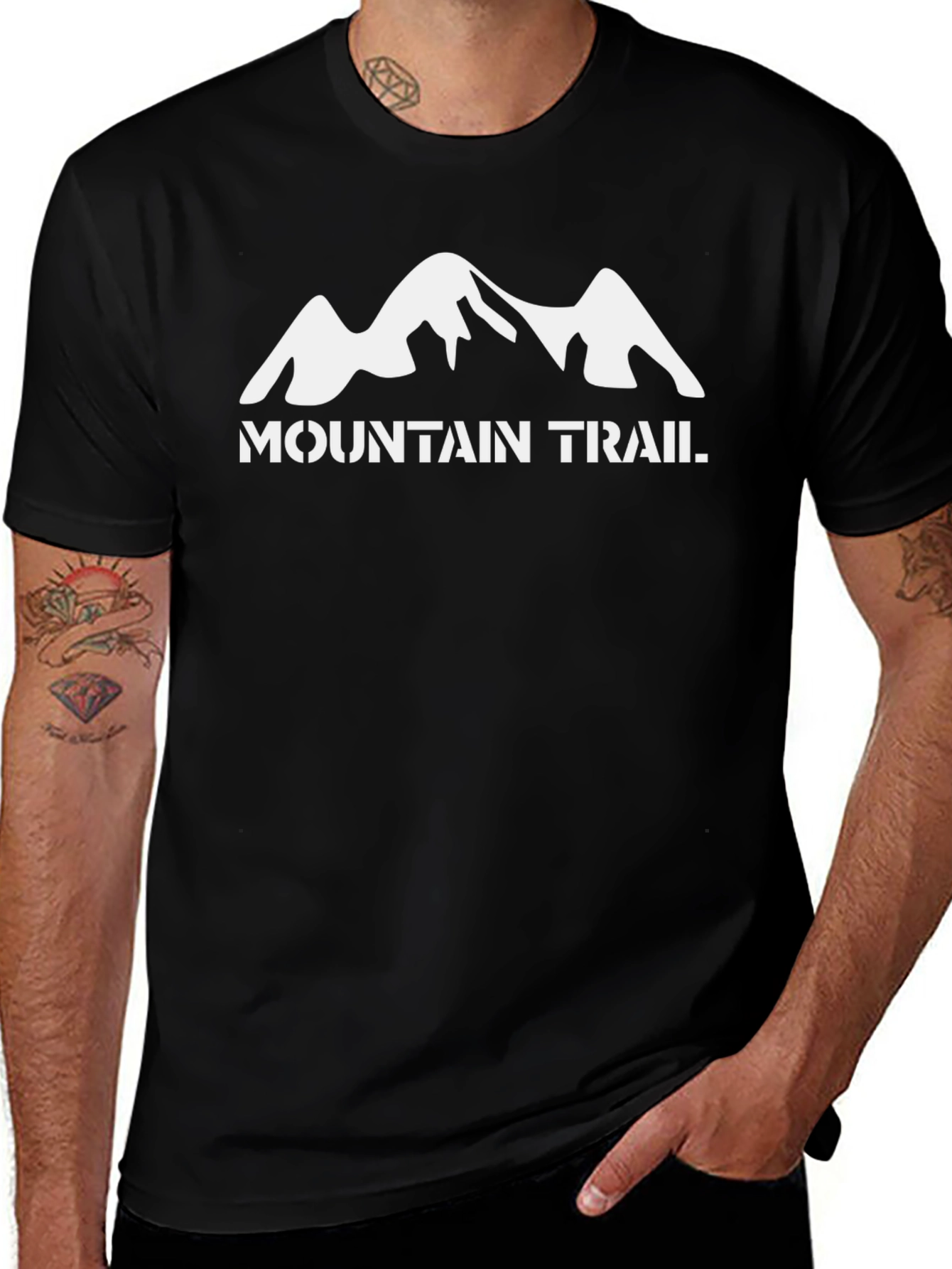 Mountain Trail Graphic T-Shirt - Black