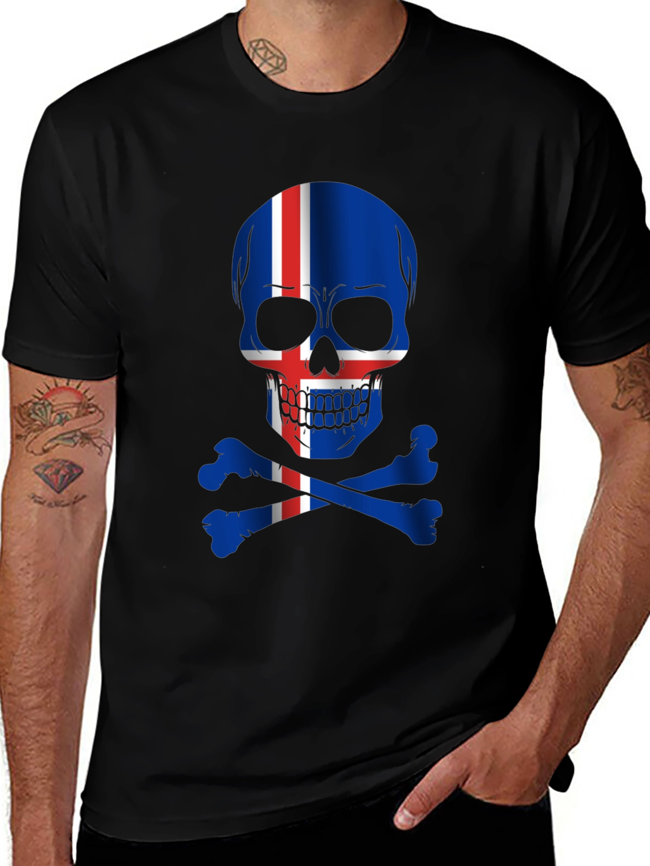 Iceland Flag Skull T-Shirt