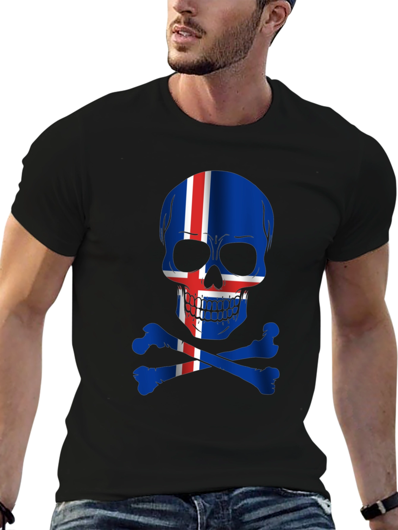 Iceland Flag Skull T-Shirt