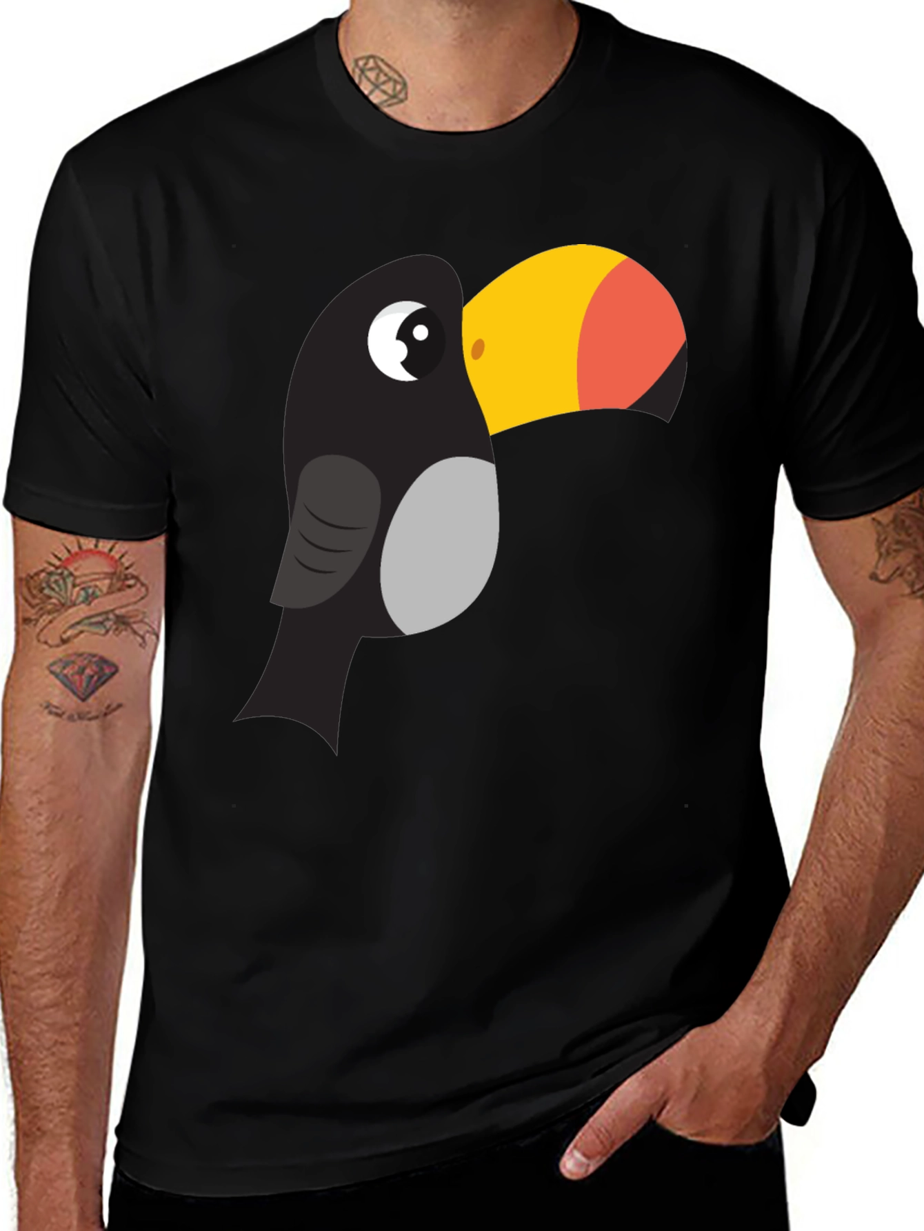 Toucan Graphic Tee - Fun Cartoon Bird T-Shirt
