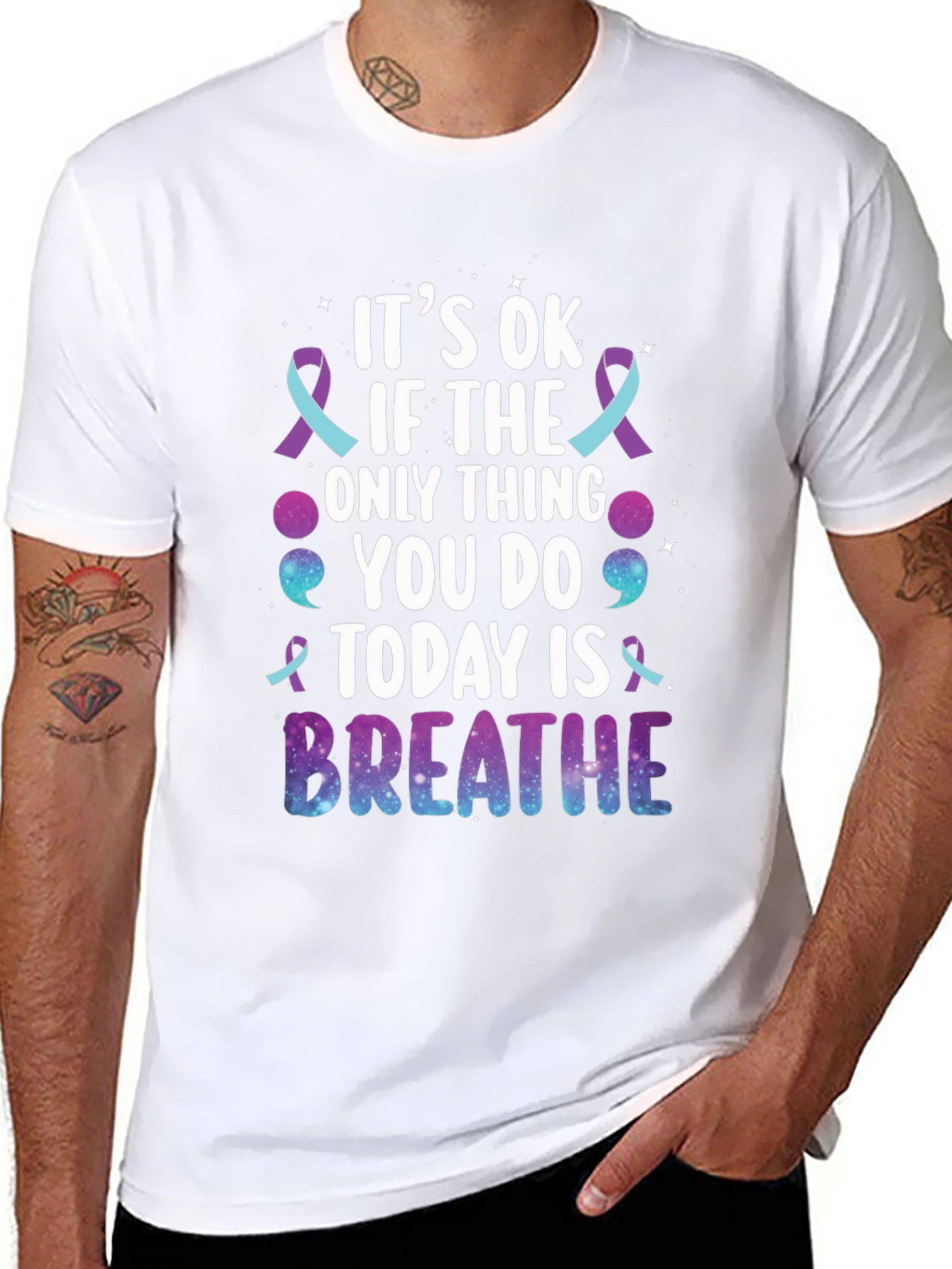 Its OK Breathe Graphic Tee - Mental Health Awareness