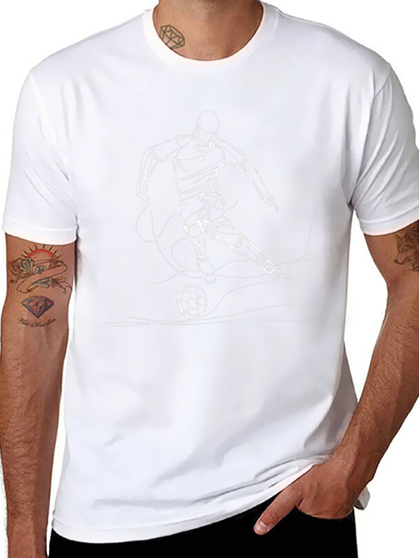 Soccer Player Graphic Black T-Shirt