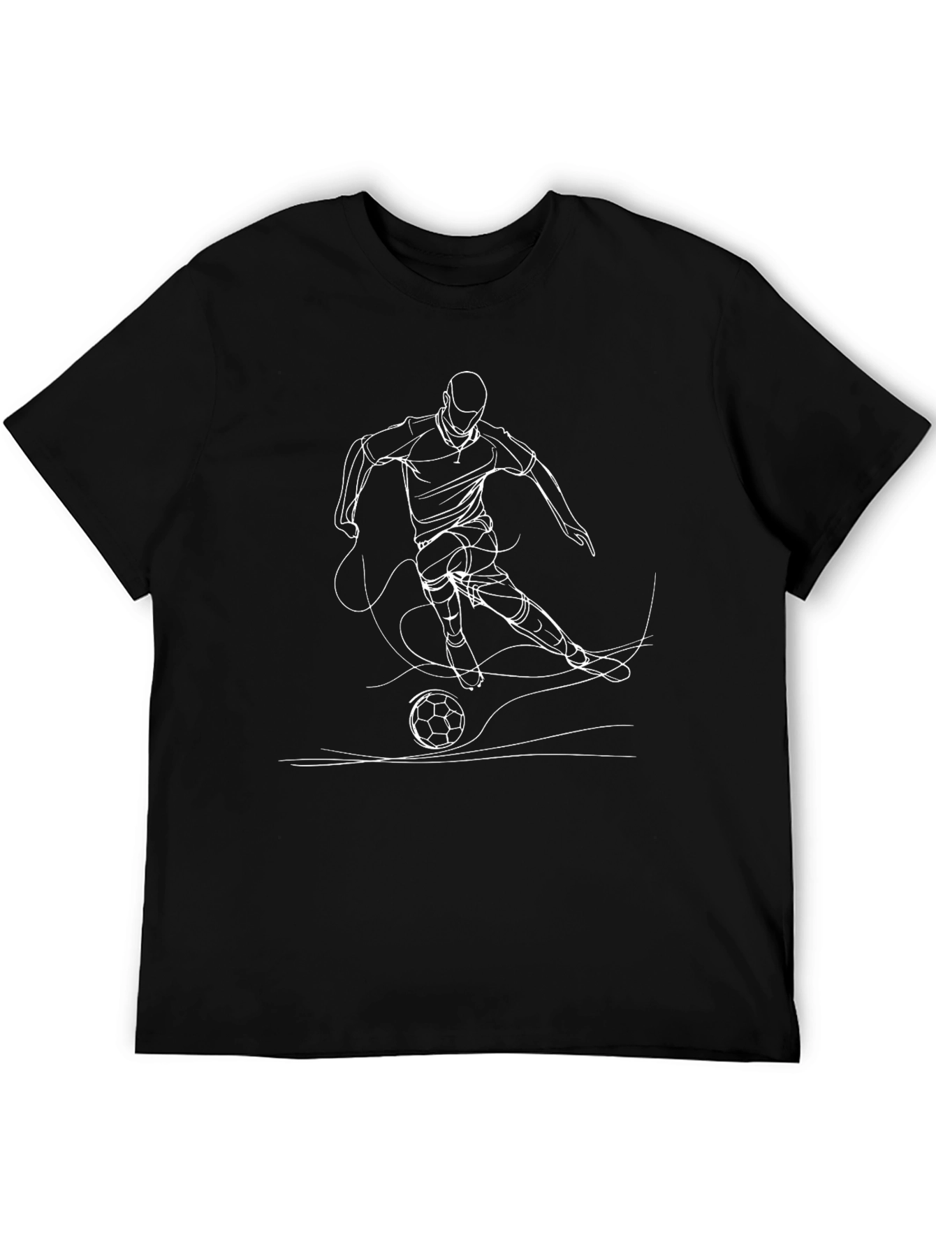 Soccer Player Graphic Black T-Shirt