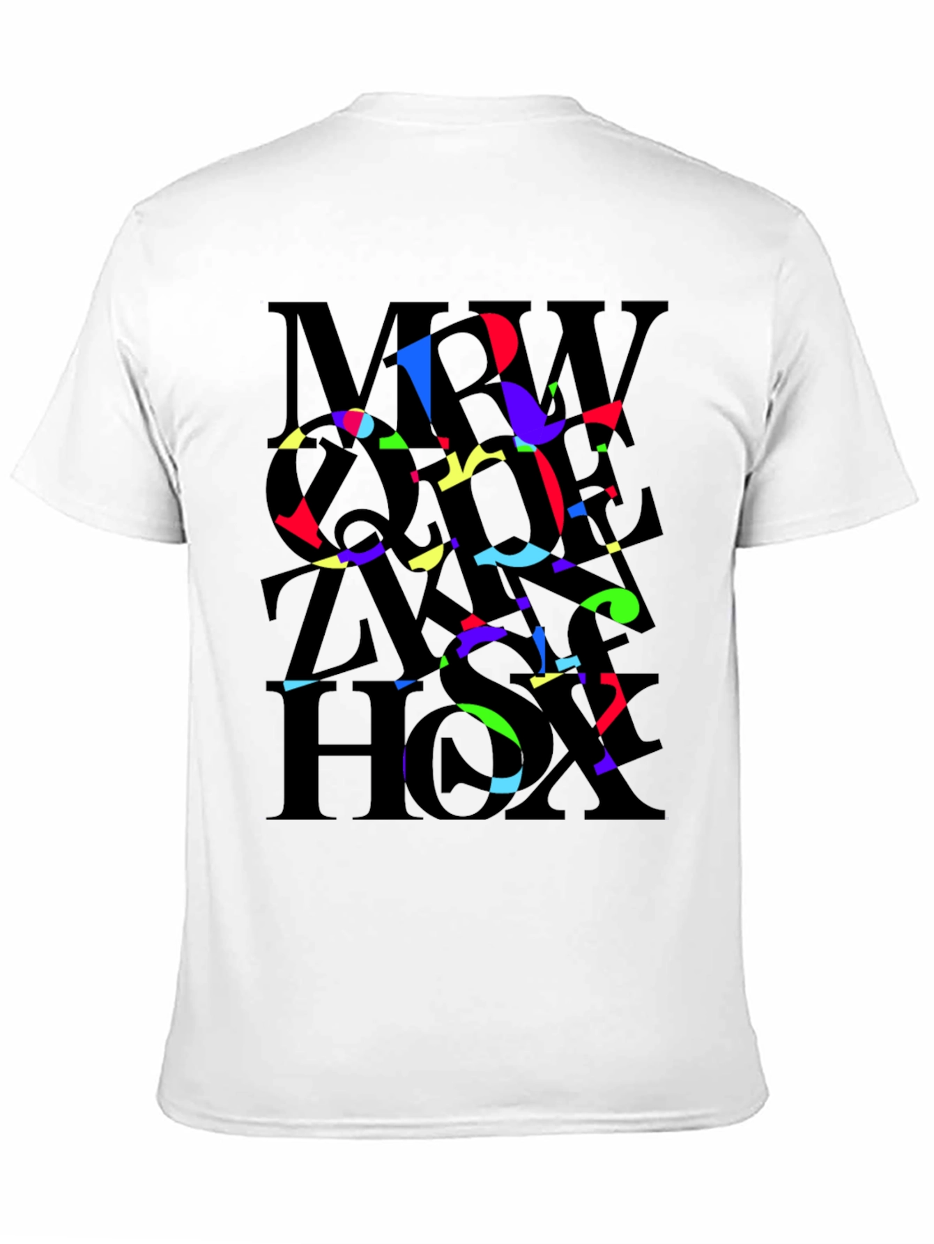 Abstract Typography Mens Black T-Shirt