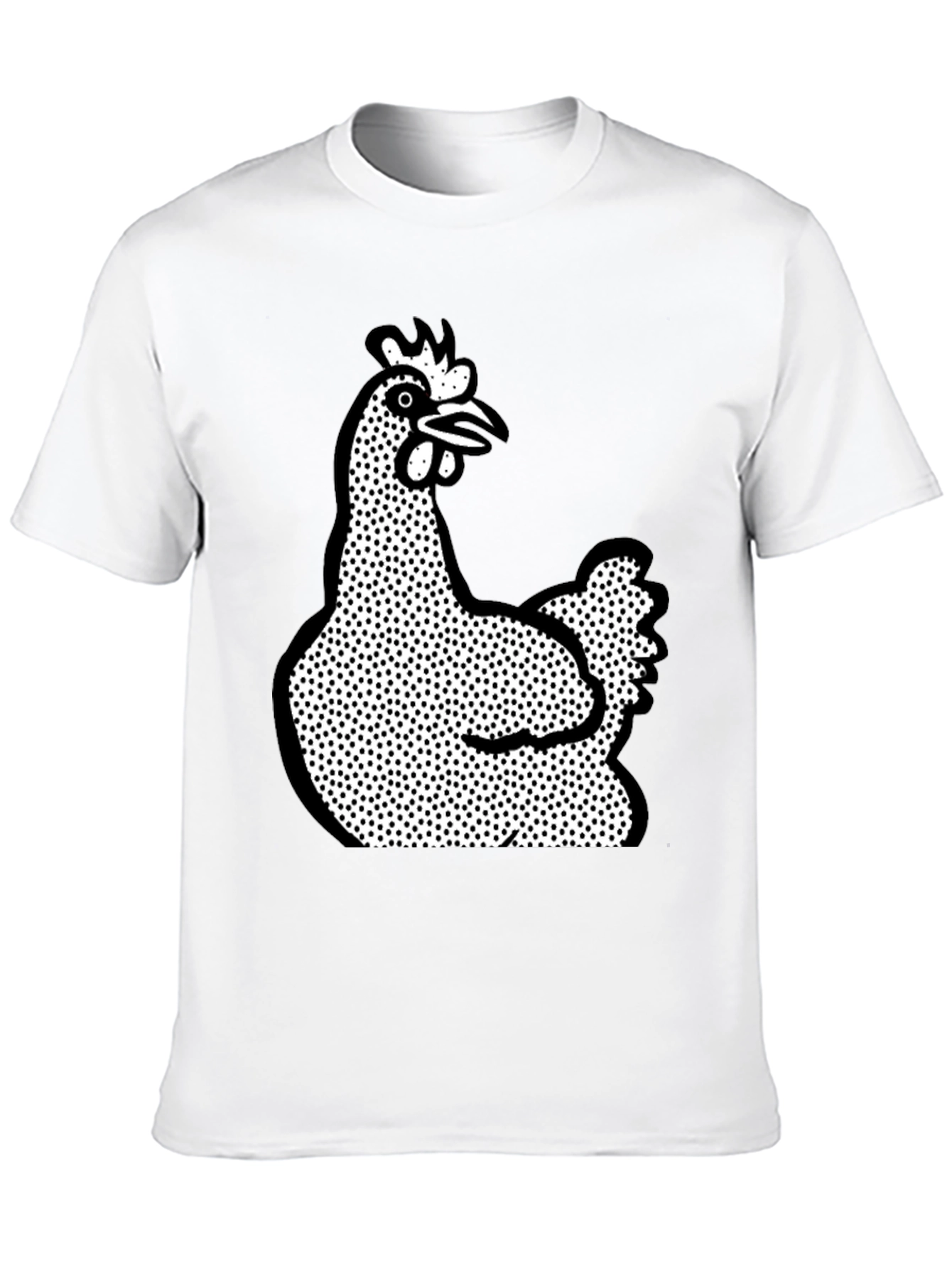 Chicken Graphic T-Shirt - Black Crew Neck Tee