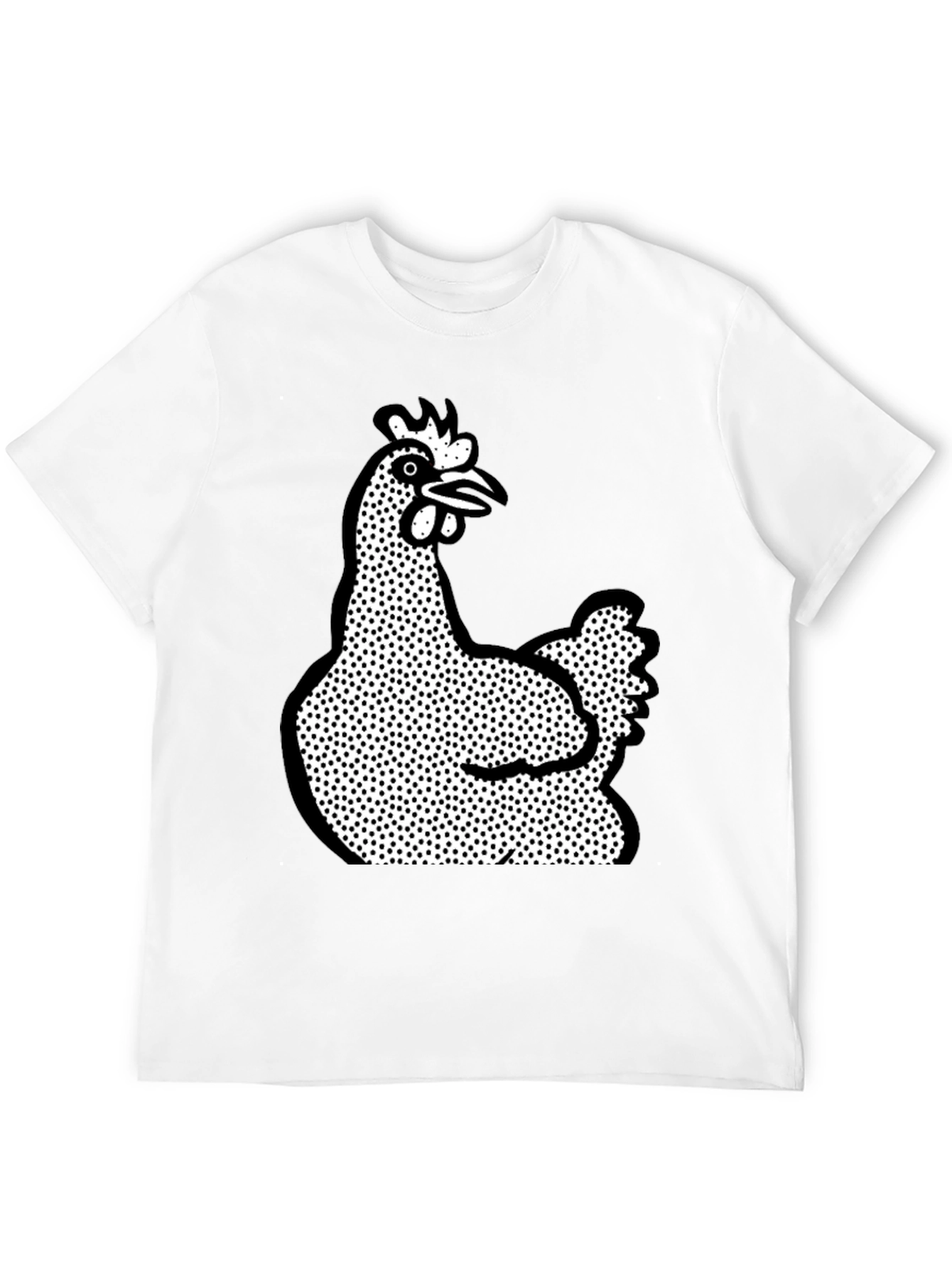 Chicken Graphic T-Shirt - Black Crew Neck Tee