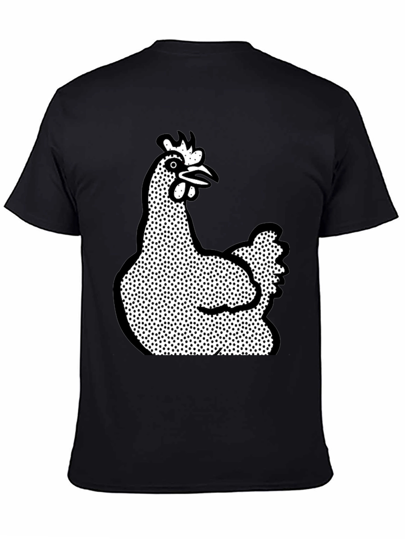 Chicken Graphic T-Shirt - Black Crew Neck Tee