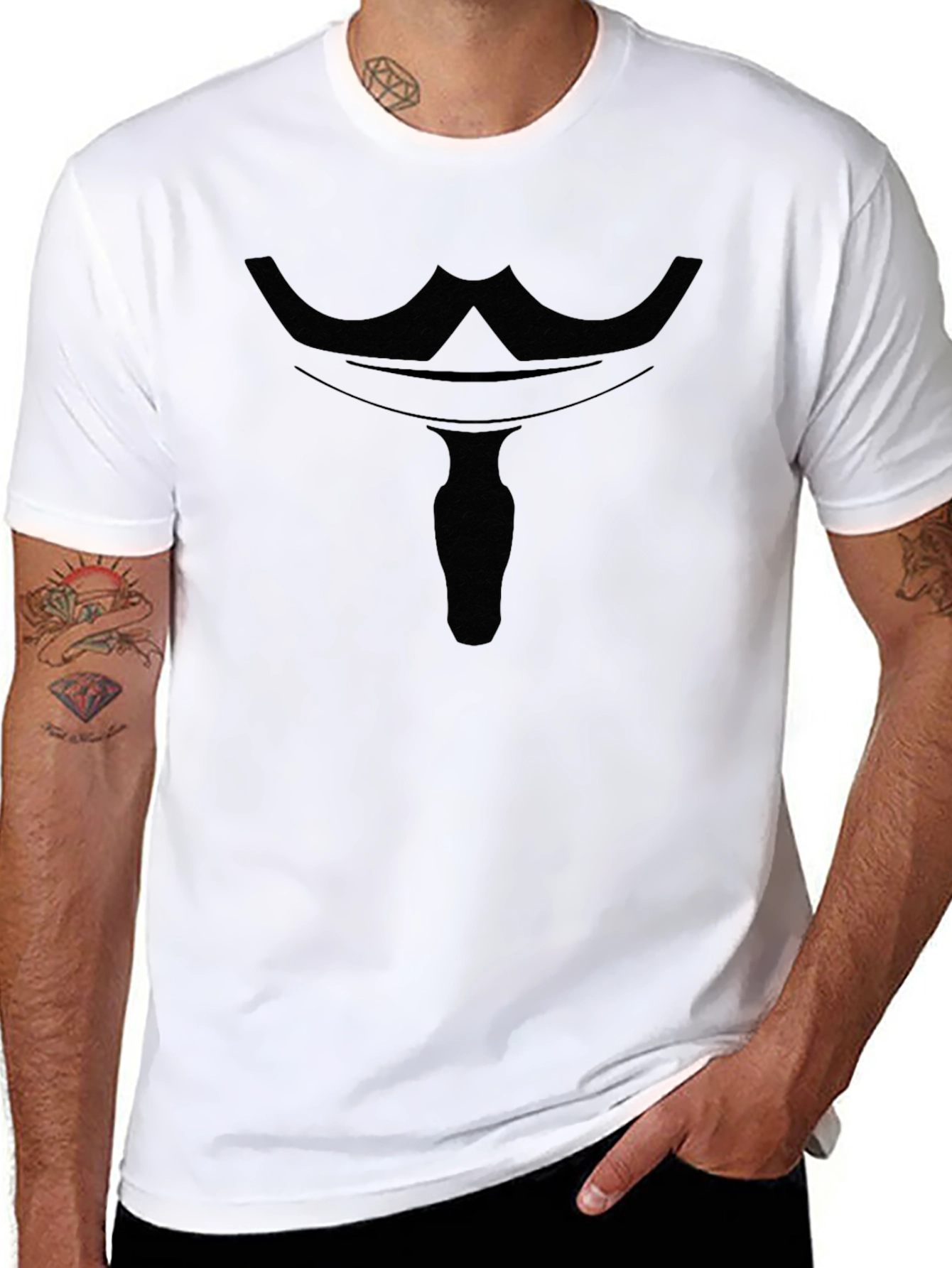 Anonymous Mask Graphic Black T-Shirt