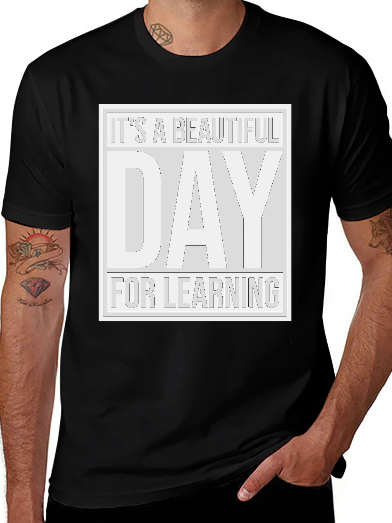 Its a Beautiful Day for Learning Black T-Shirt