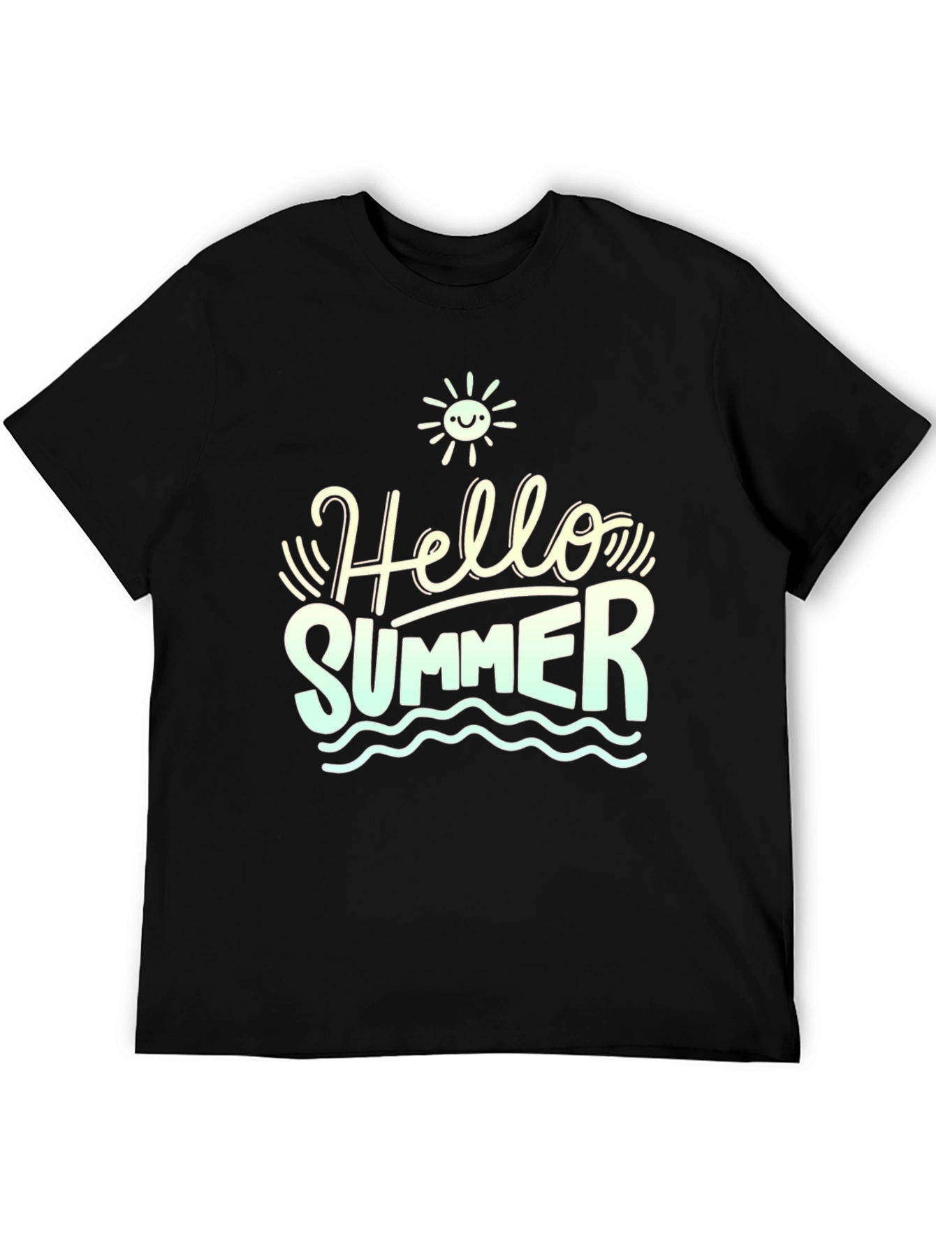 Hello Summer Black T-Shirt - Stylish Graphic Tee
