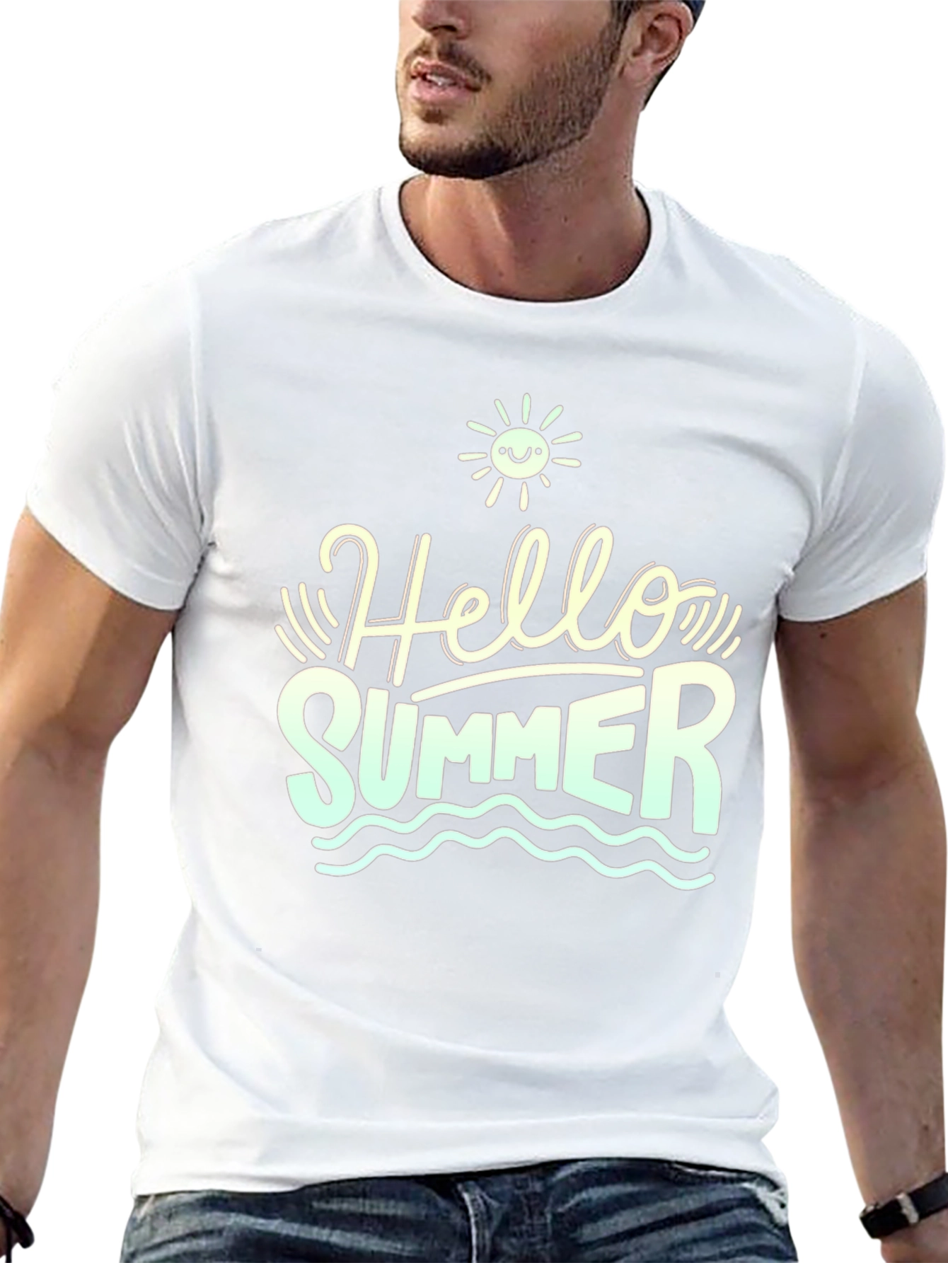 Hello Summer Black T-Shirt - Stylish Graphic Tee