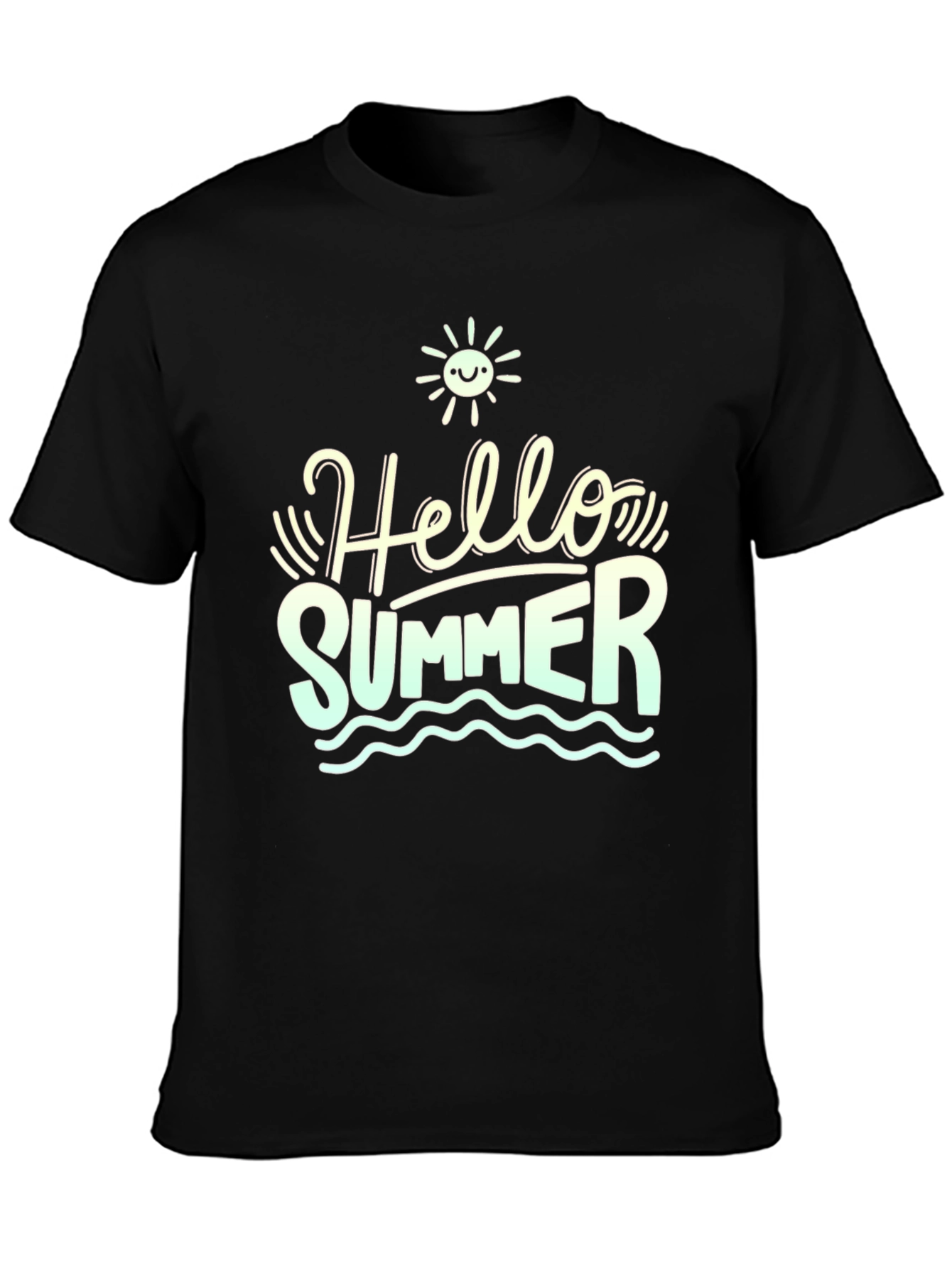 Hello Summer Black T-Shirt - Stylish Graphic Tee