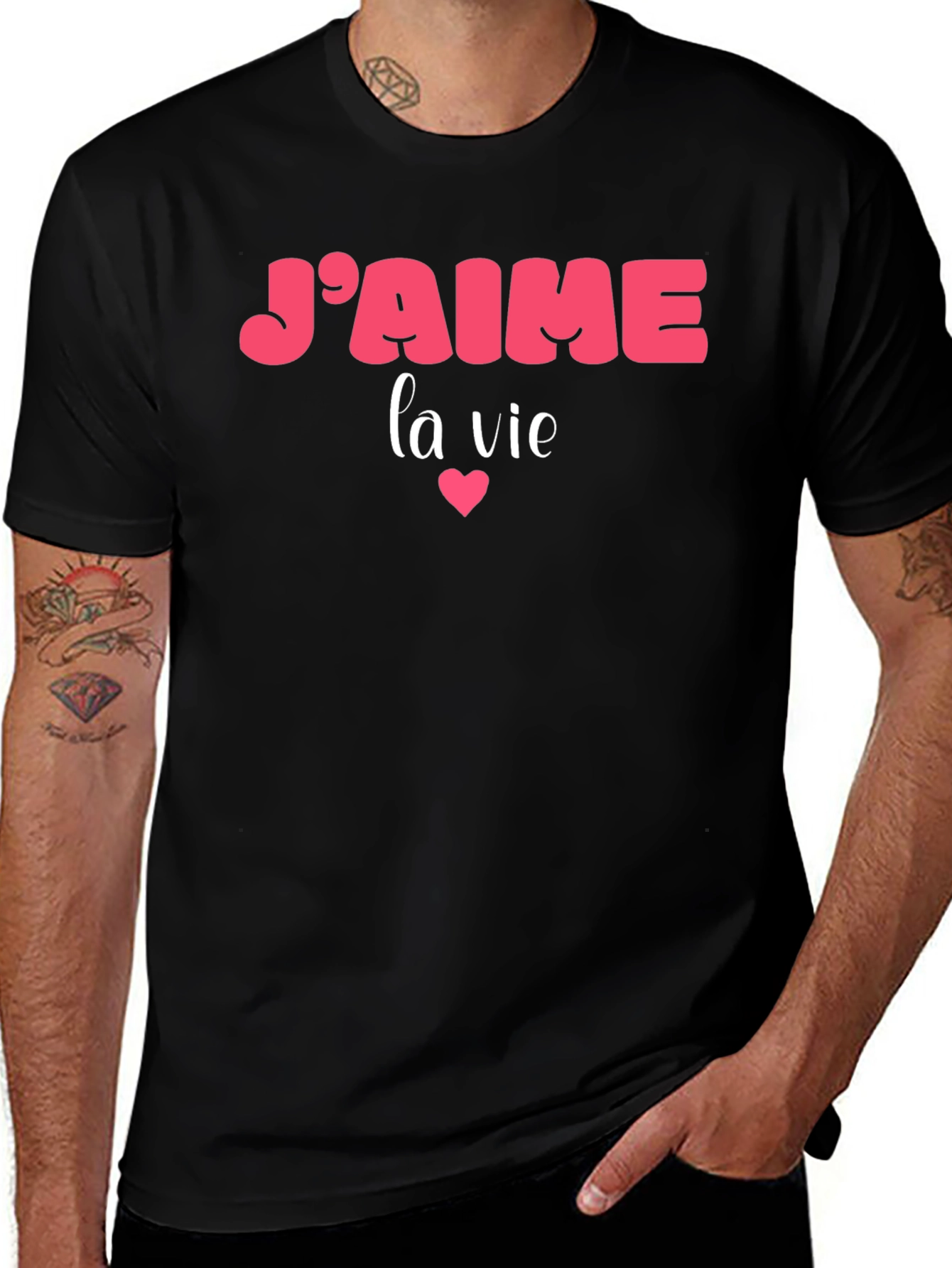 Jaime la vie Graphic T-Shirt - Black