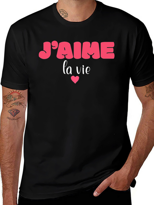 Jaime la vie Graphic T-Shirt - Black