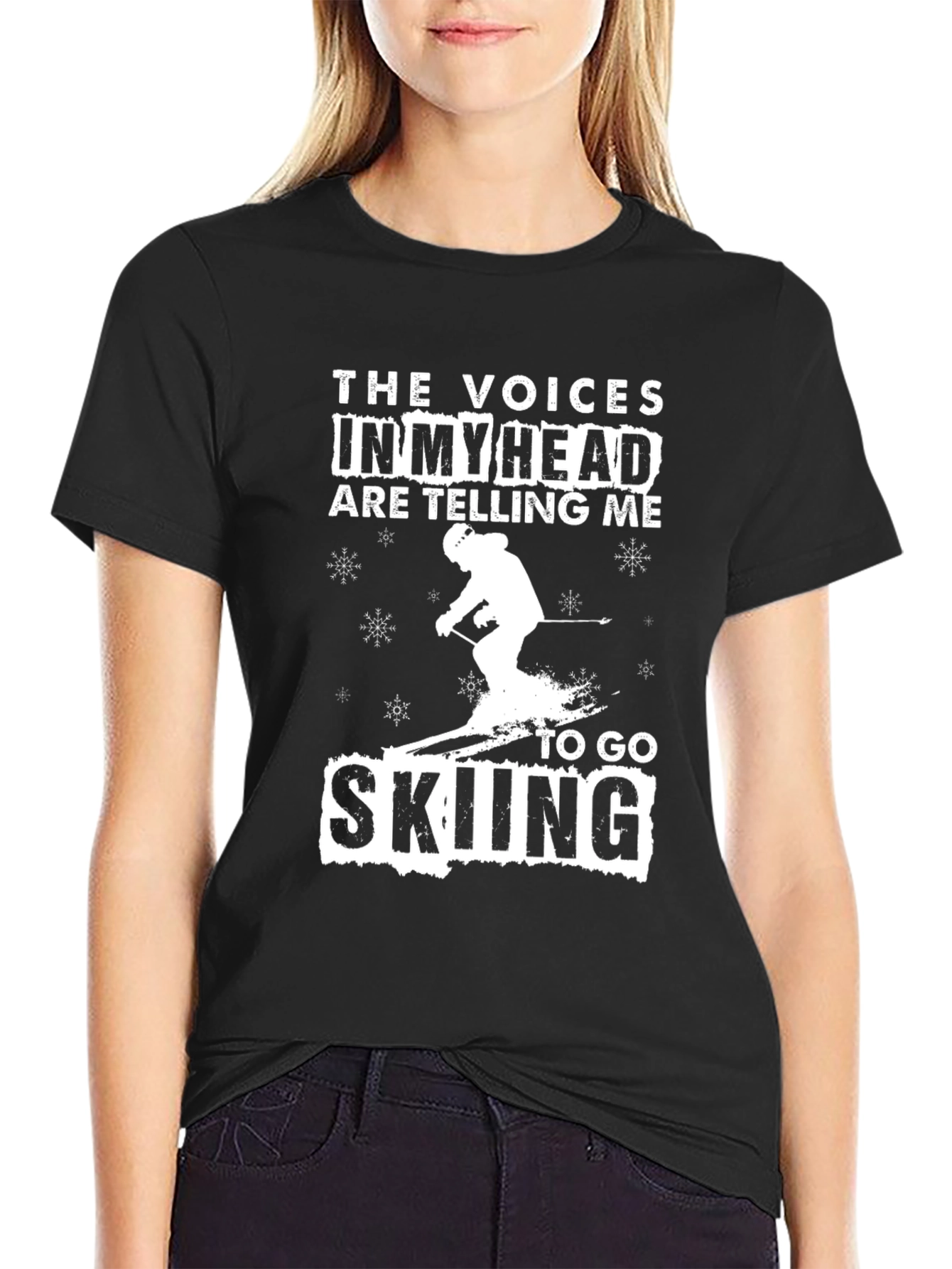 The Voices in My Head Skiing Graphic T-Shirt