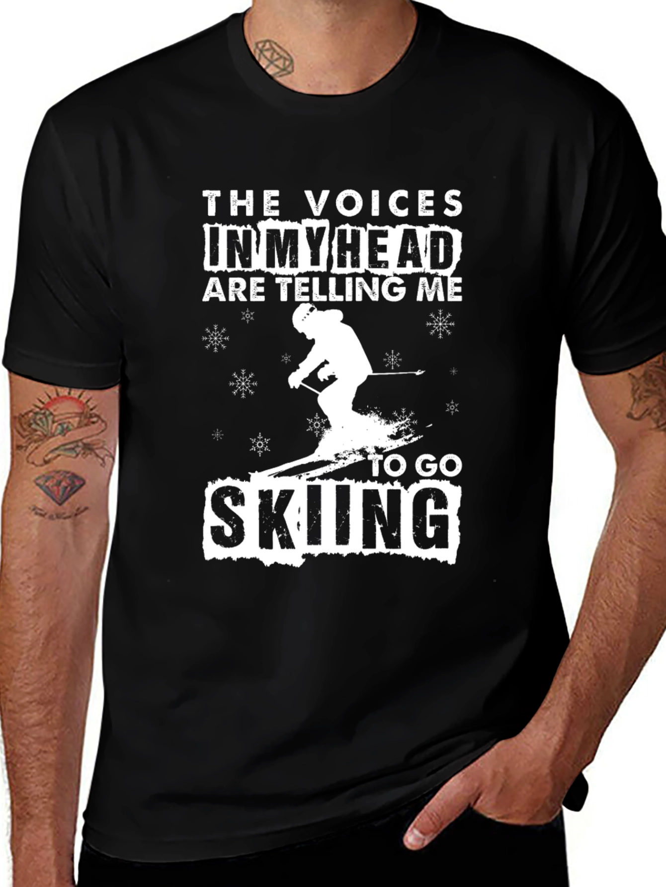 The Voices in My Head Skiing Graphic T-Shirt