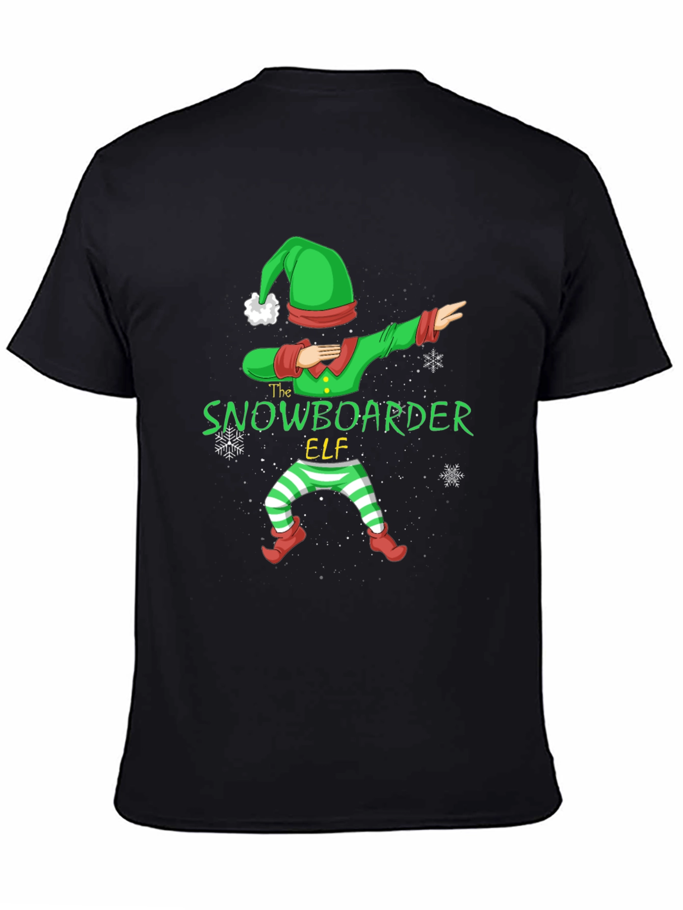 Snowboarder Elf Christmas Graphic T-Shirt