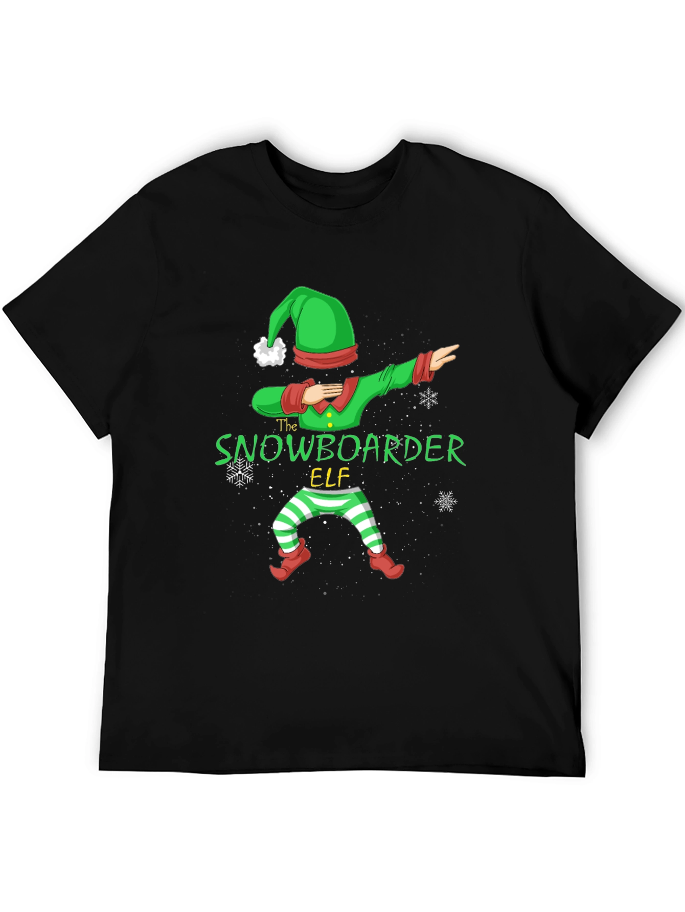 Snowboarder Elf Christmas Graphic T-Shirt