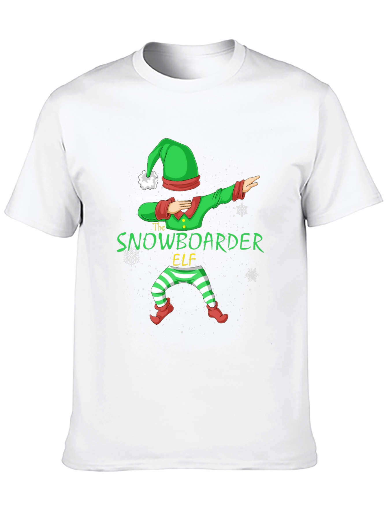 Snowboarder Elf Christmas Graphic T-Shirt