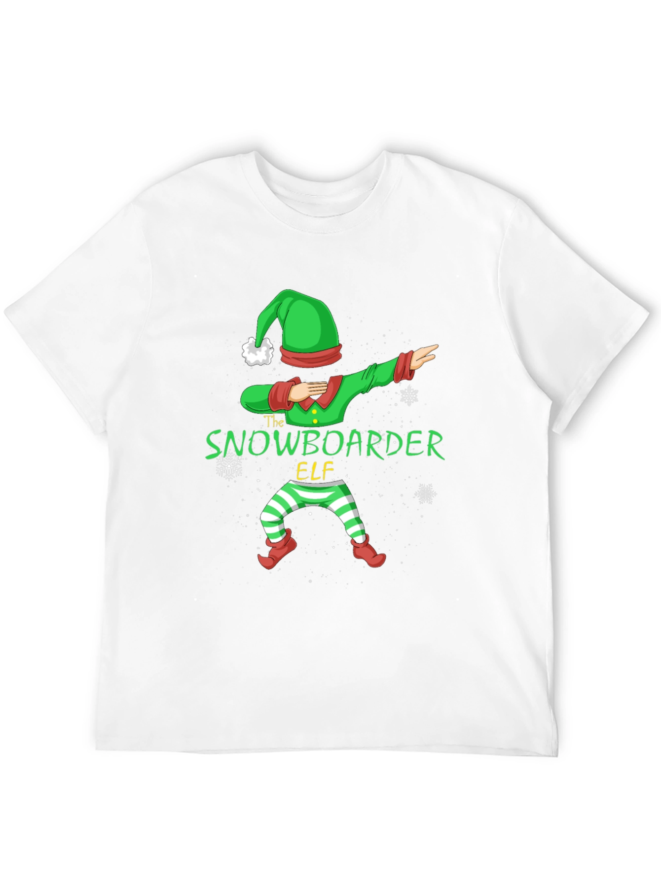 Snowboarder Elf Christmas Graphic T-Shirt
