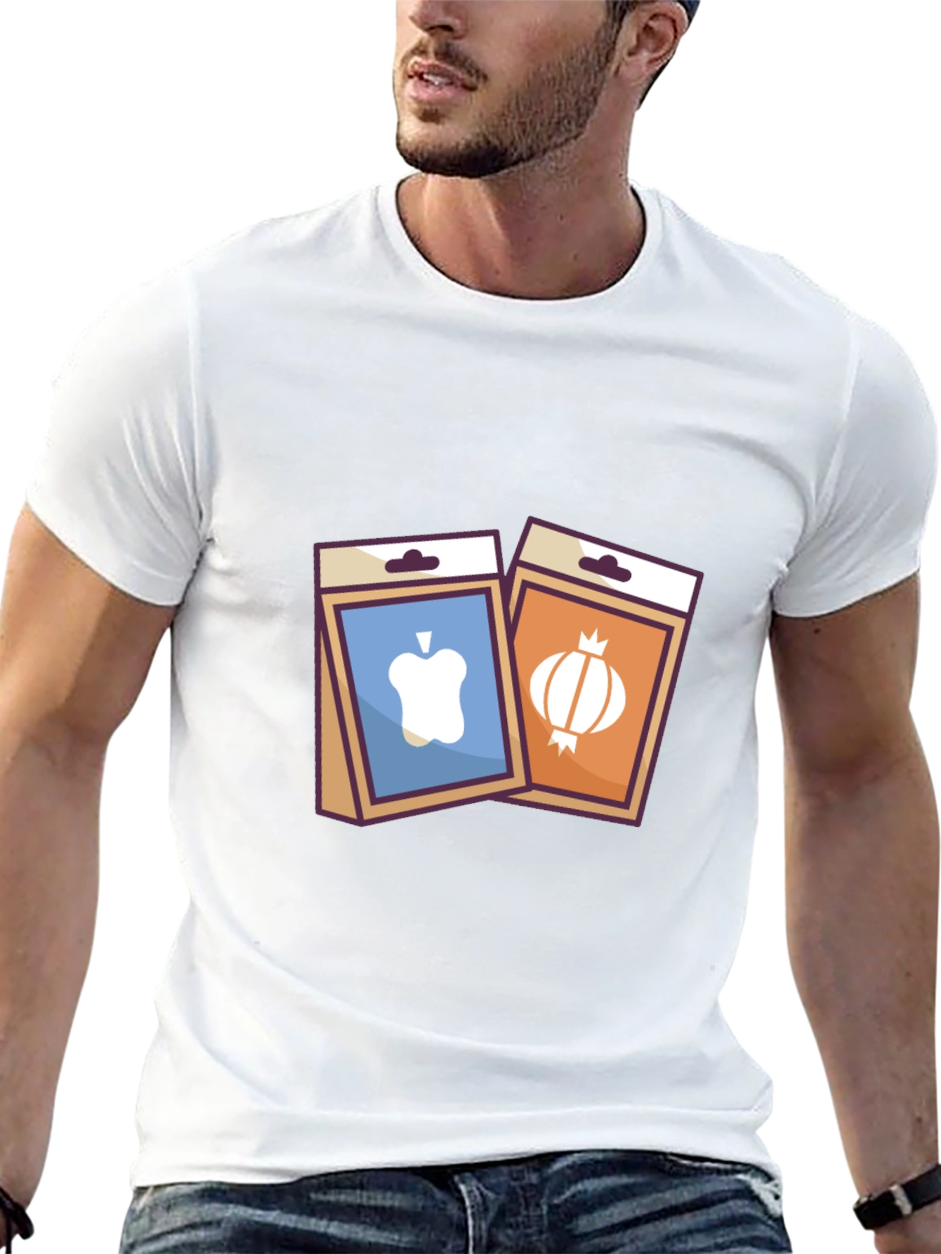 Gardening T-Shirt - Apple and Onion Seed Packets