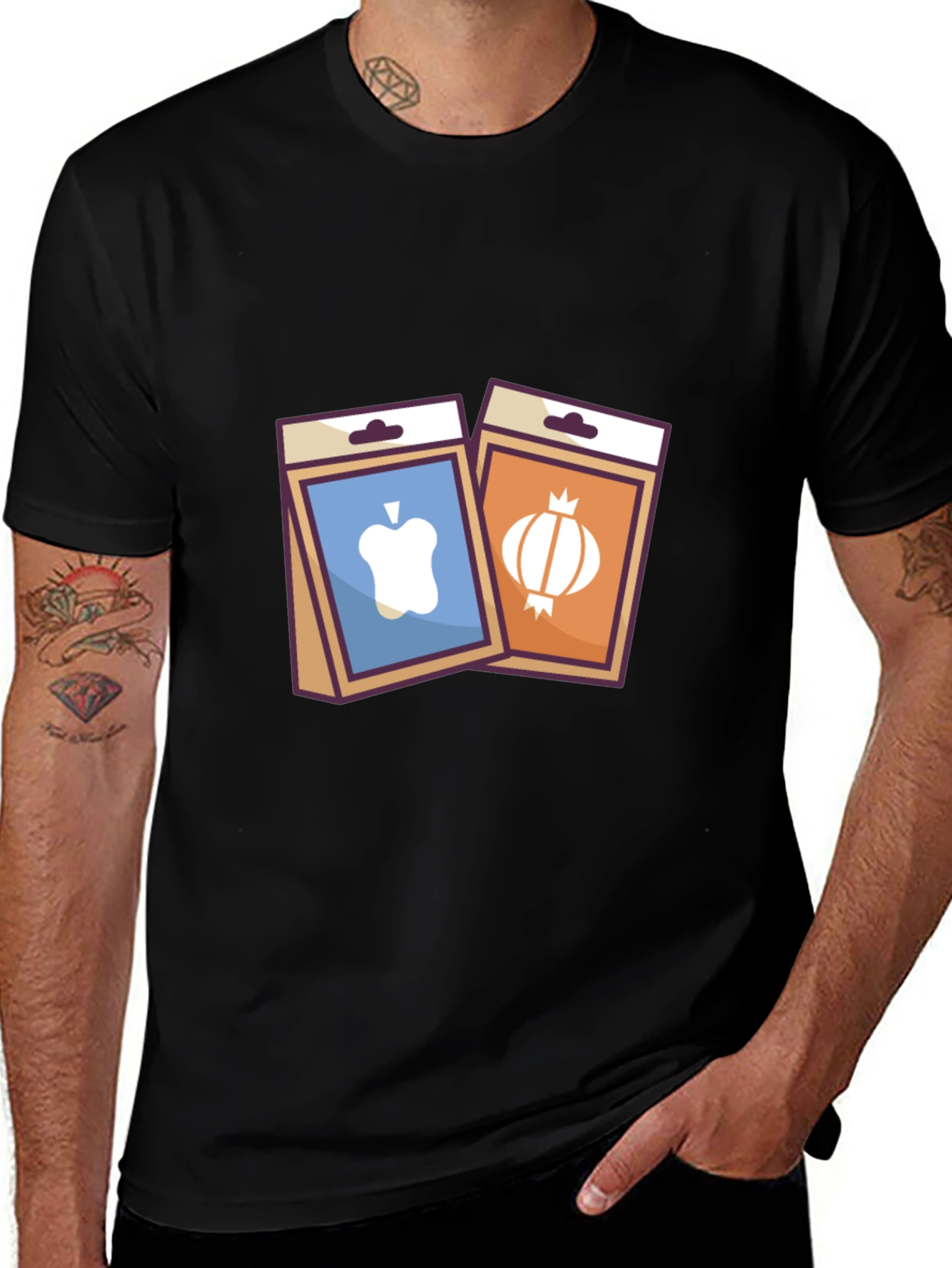 Gardening T-Shirt - Apple and Onion Seed Packets
