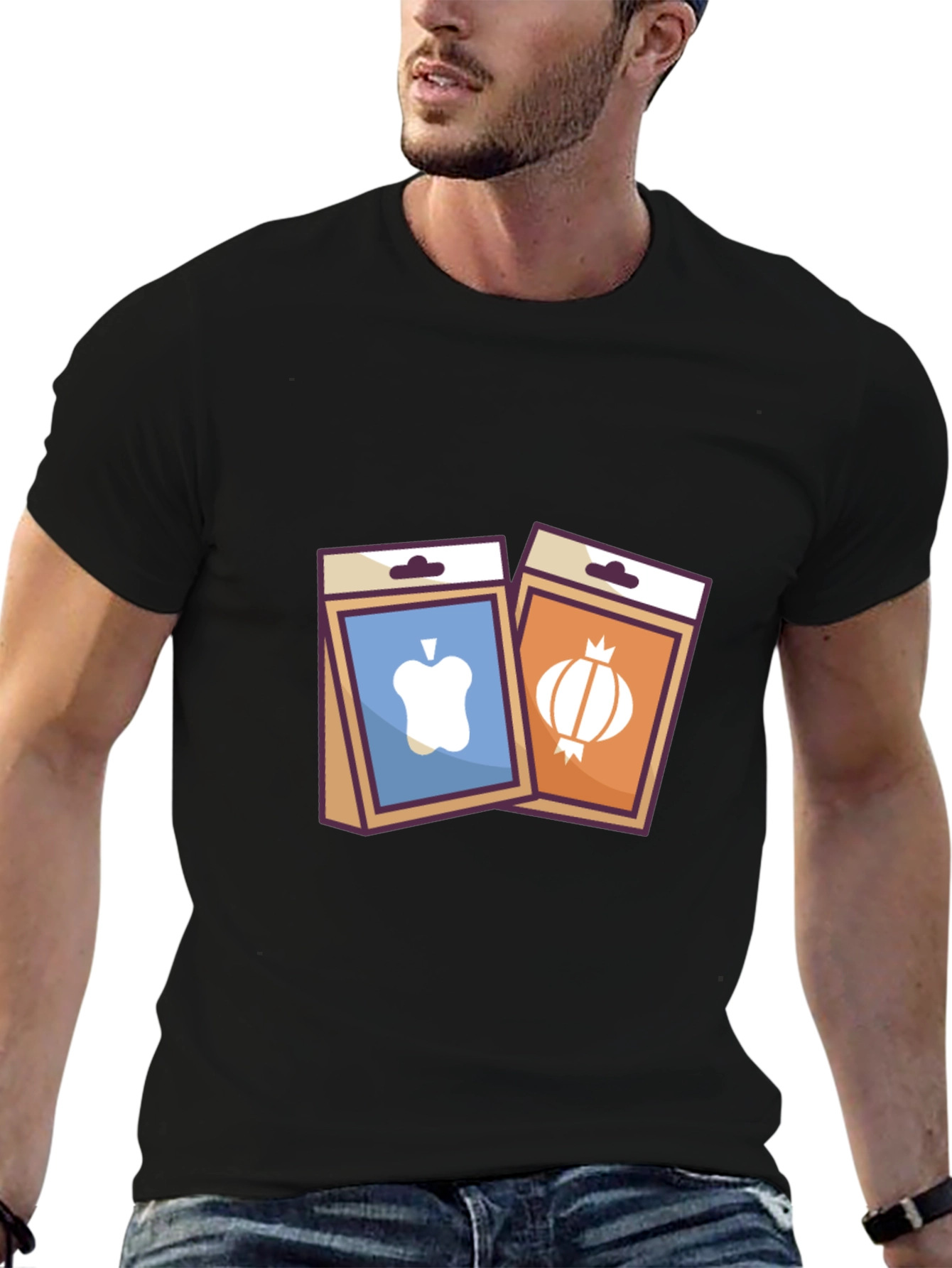 Gardening T-Shirt - Apple and Onion Seed Packets