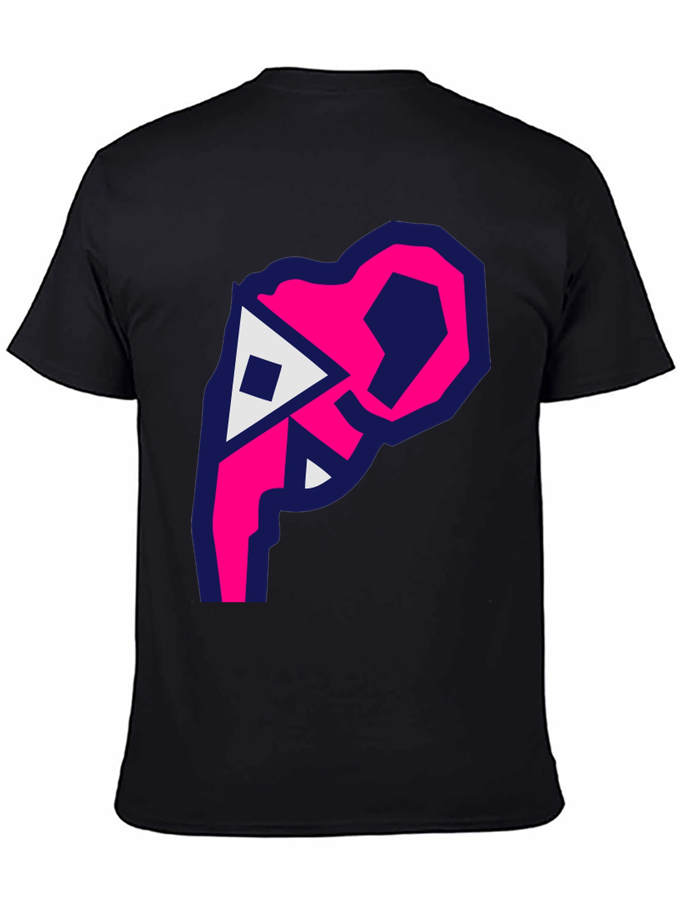 Abstract Pink Shape Black T-Shirt