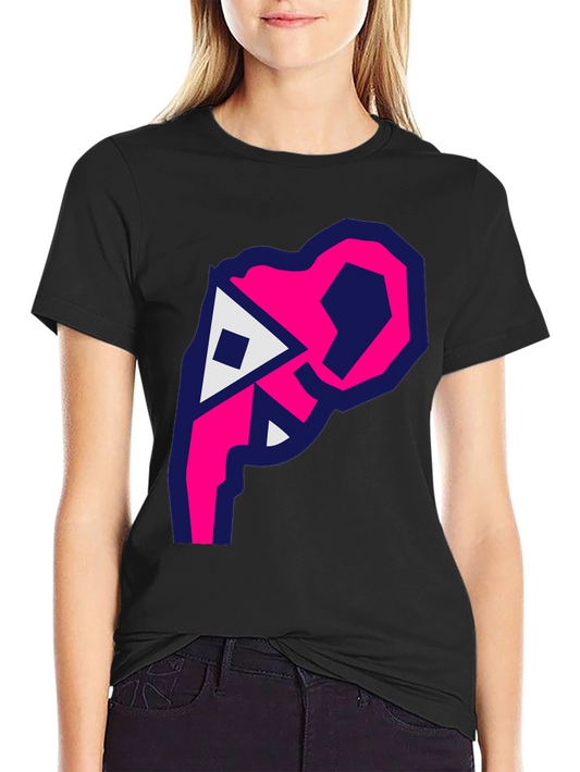 Abstract Pink Shape Black T-Shirt
