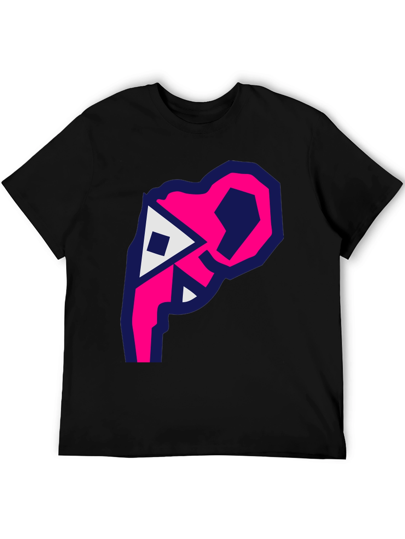 Abstract Pink Shape Black T-Shirt