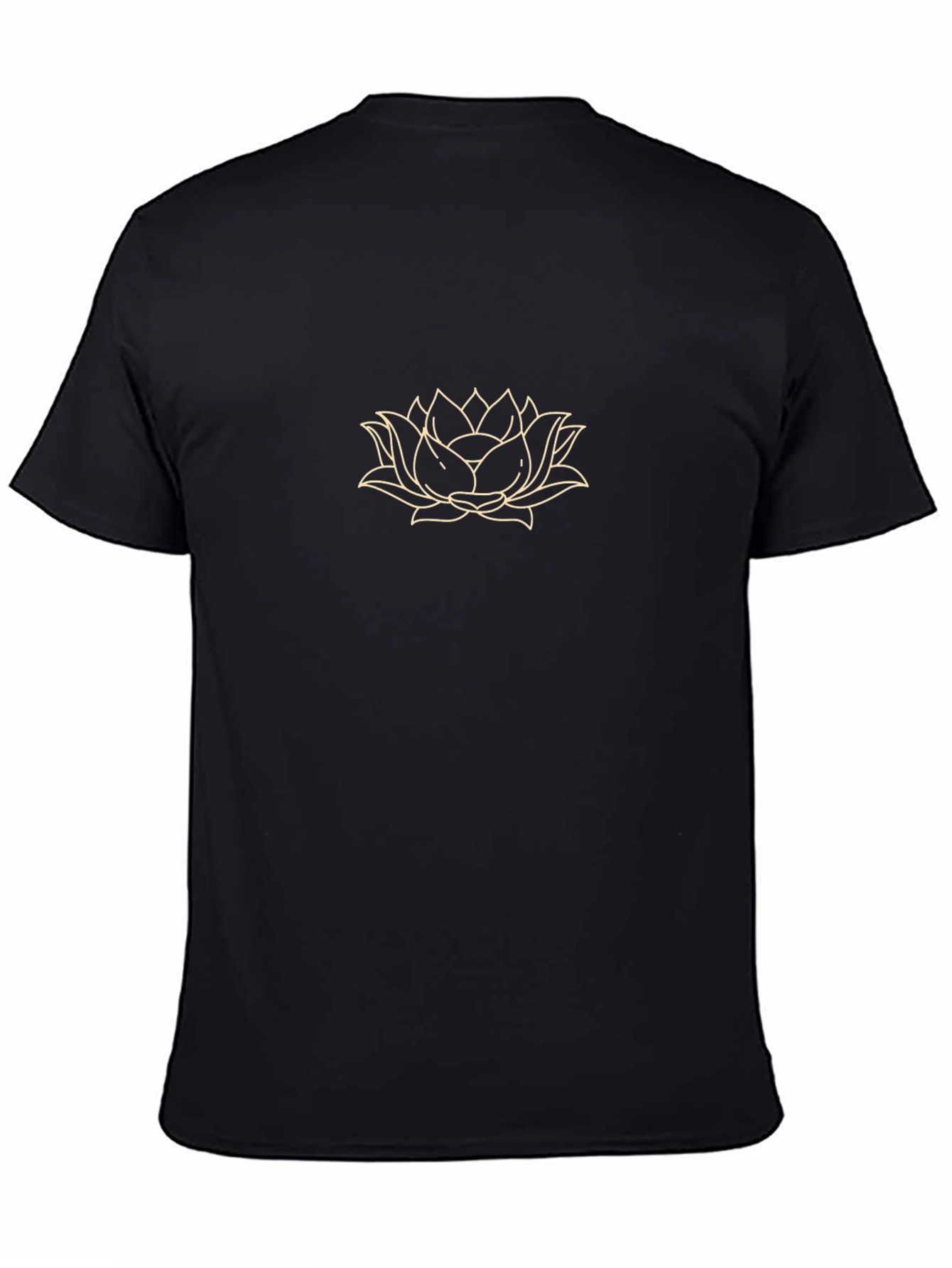 Lotus Flower Graphic Tee - Soft Black Cotton