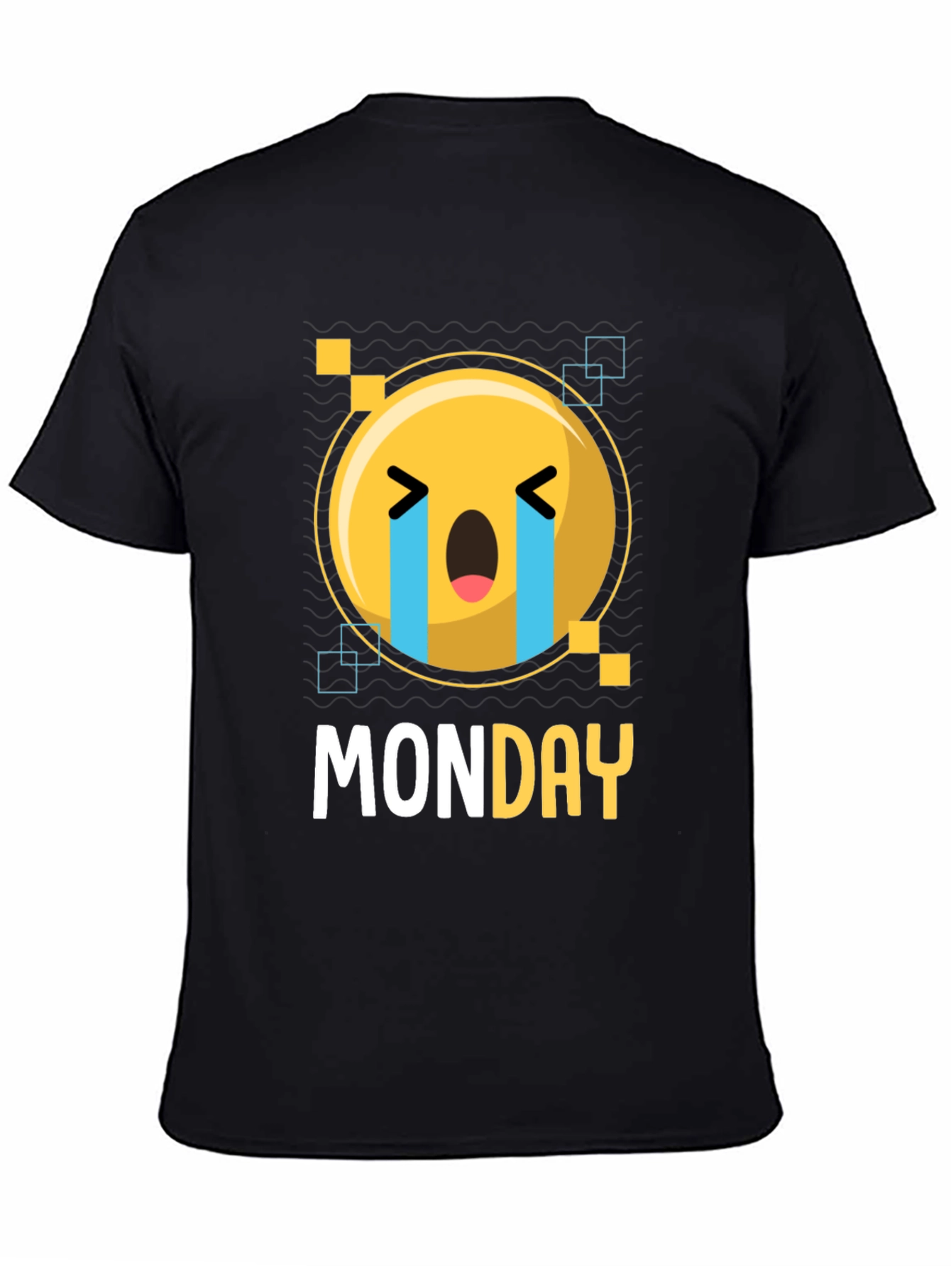 Monday Blues Emoji T-Shirt - Black