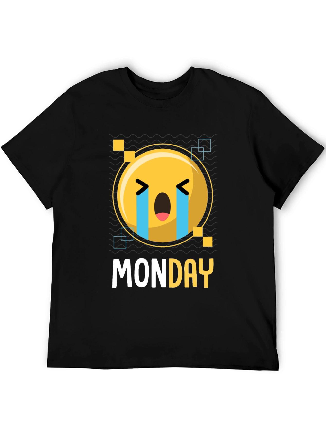 Monday Blues Emoji T-Shirt - Black