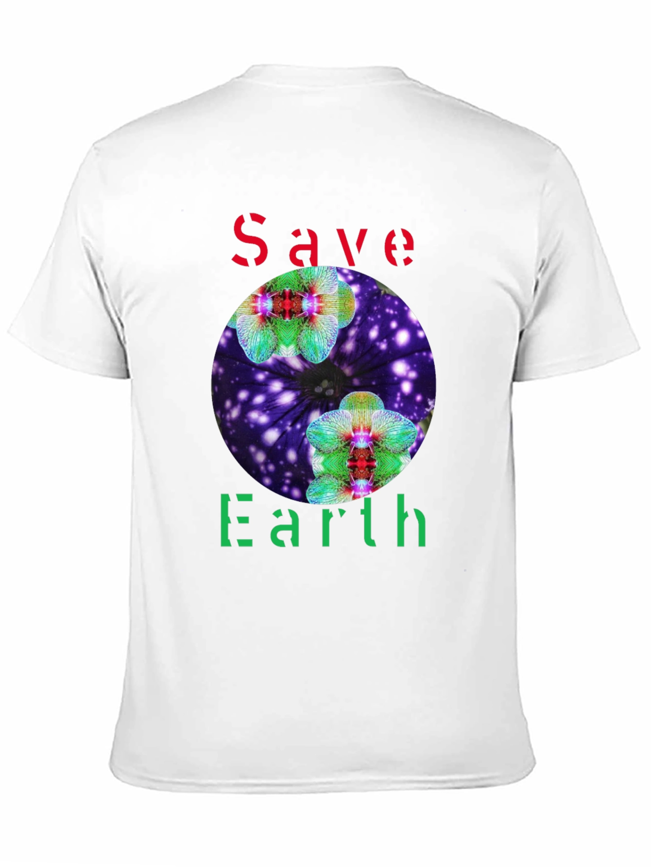 Save Earth T-Shirt - Floral Galaxy Design