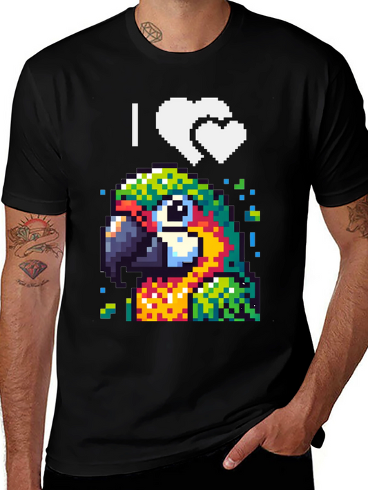 I Heart Pixel Parrot T-Shirt