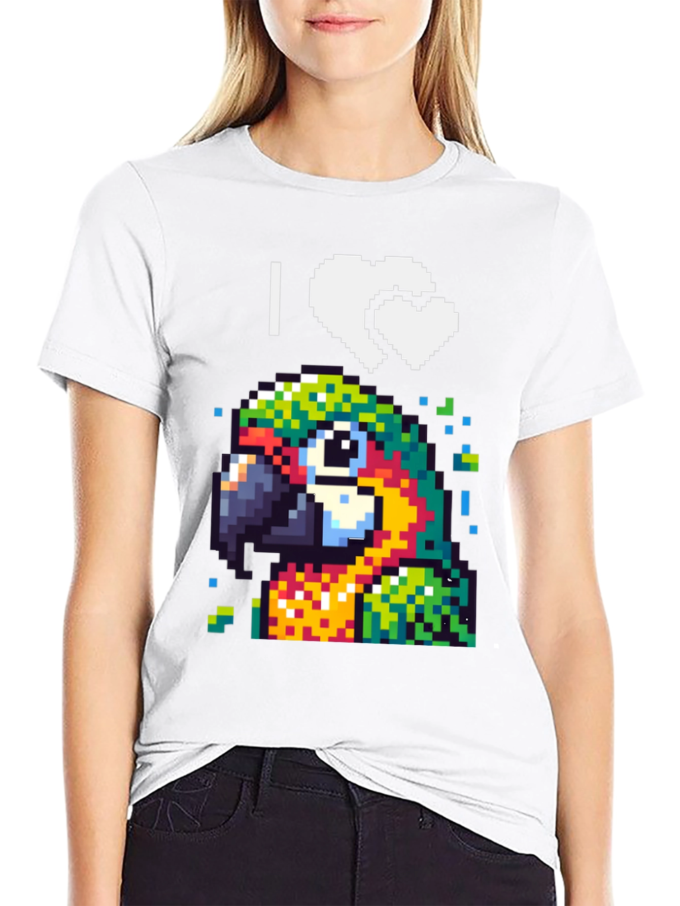 I Heart Pixel Parrot T-Shirt