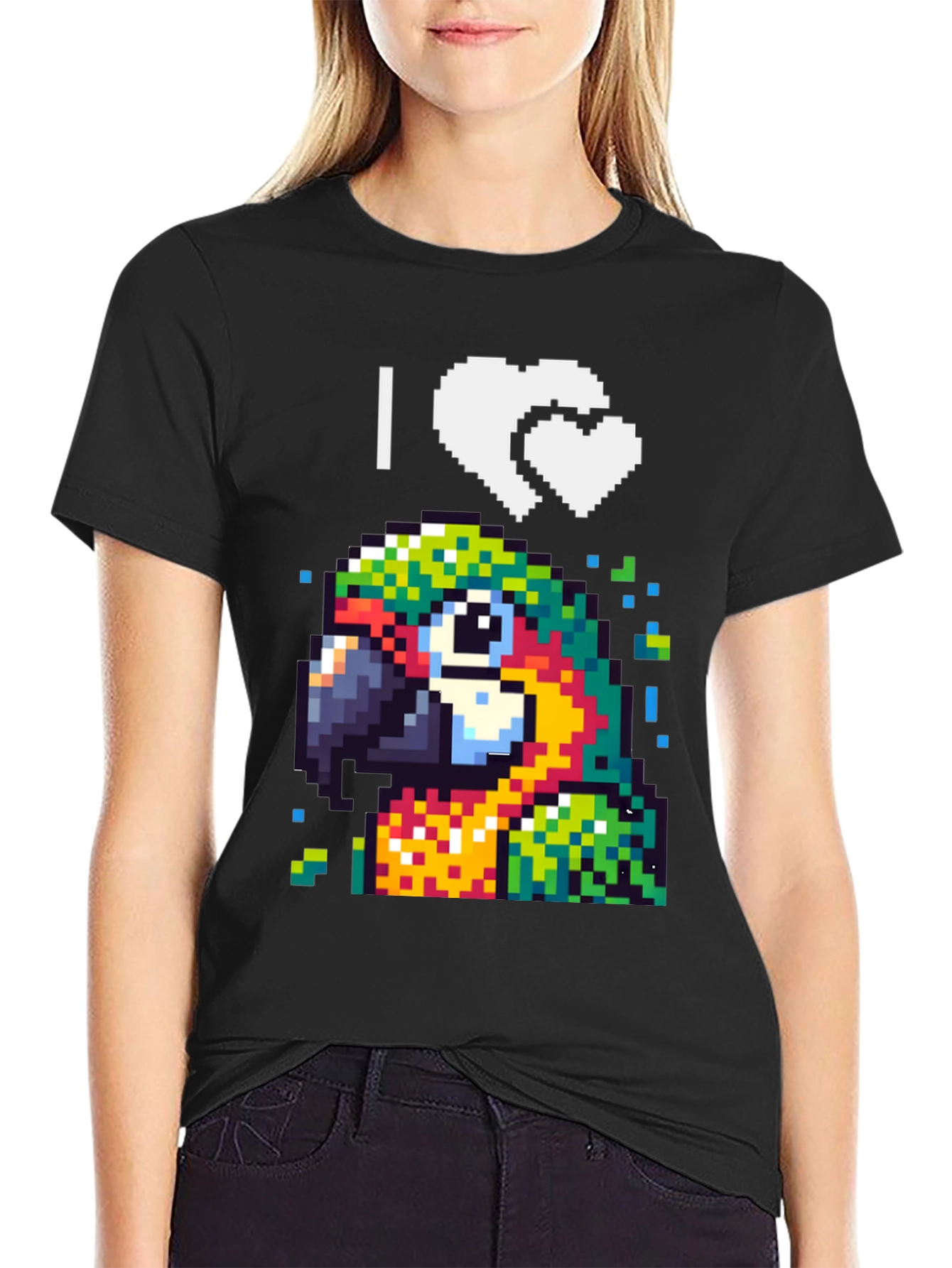 I Heart Pixel Parrot T-Shirt