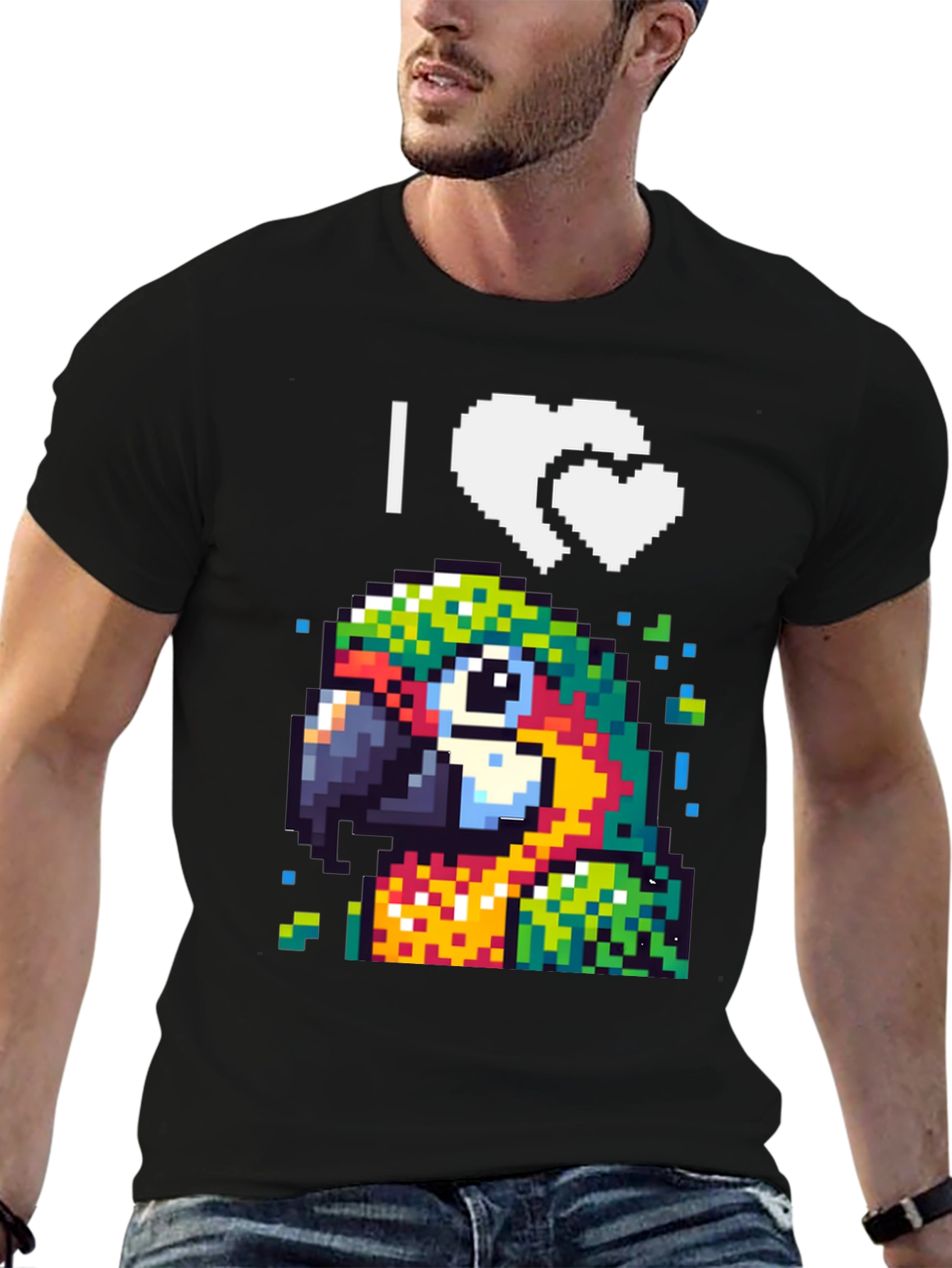 I Heart Pixel Parrot T-Shirt